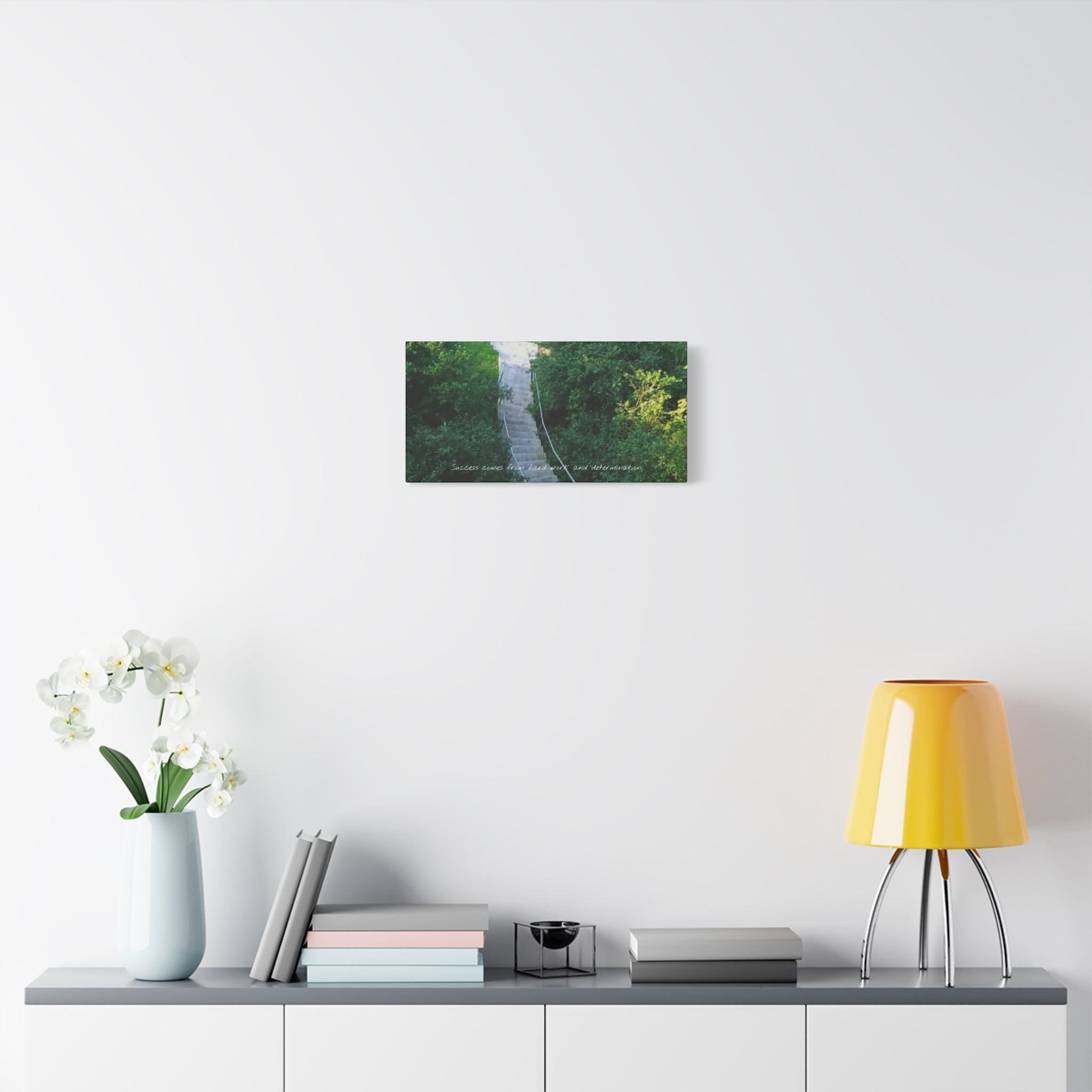 Motivational Wall Canvas — “Success Comes From Hard Work and Dedication” Matte Stretched Print