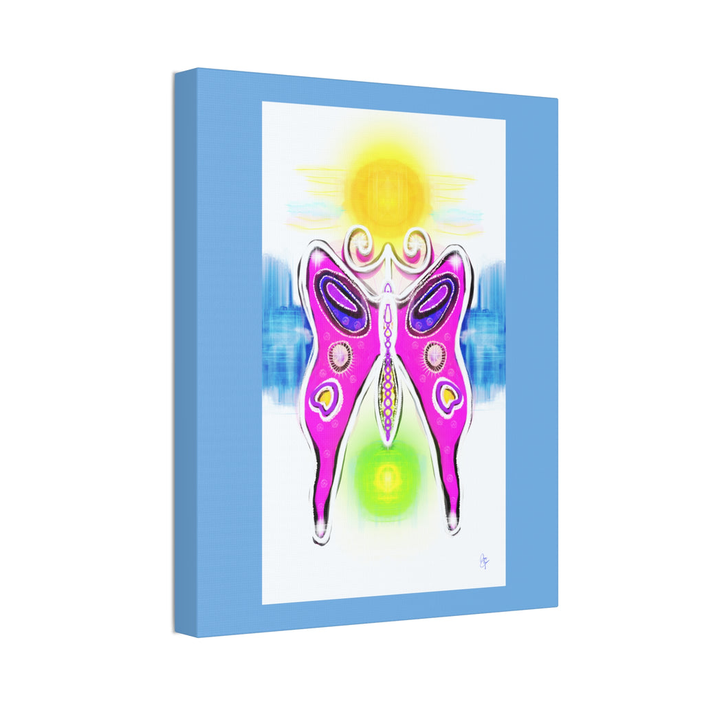 Abstract Pink Butterfly Canvas - Vibrant Stretched Wall Art