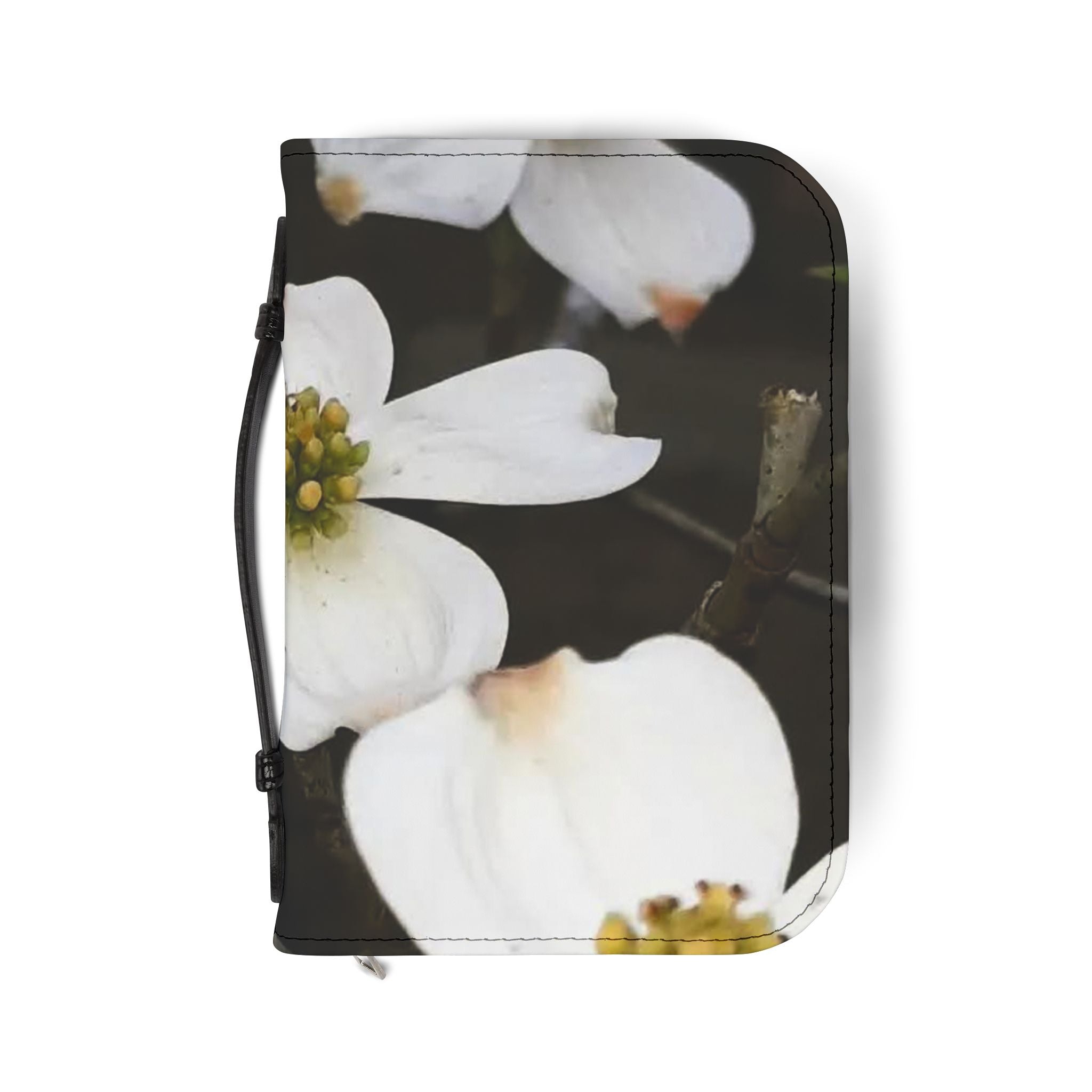 Floral Dogwood Bible Cover — Zippered Floral Scripture Organizer
