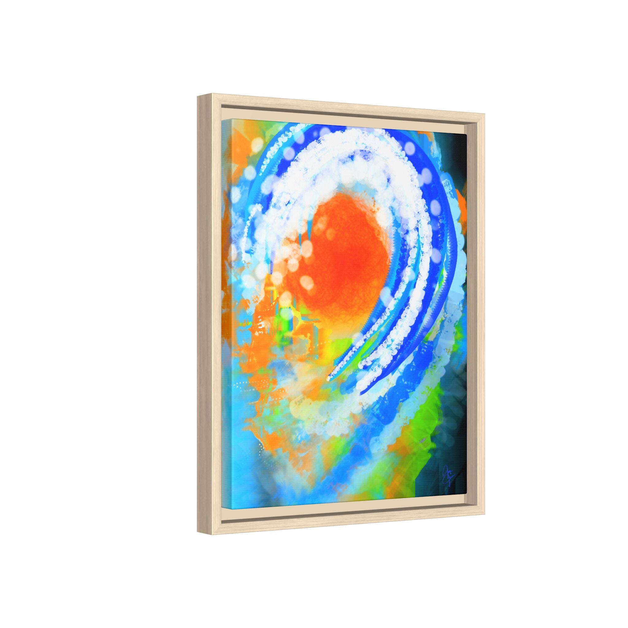 Abstract Ocean Wave Matte Canvas Print — Framed Multi‑Color Wall Art