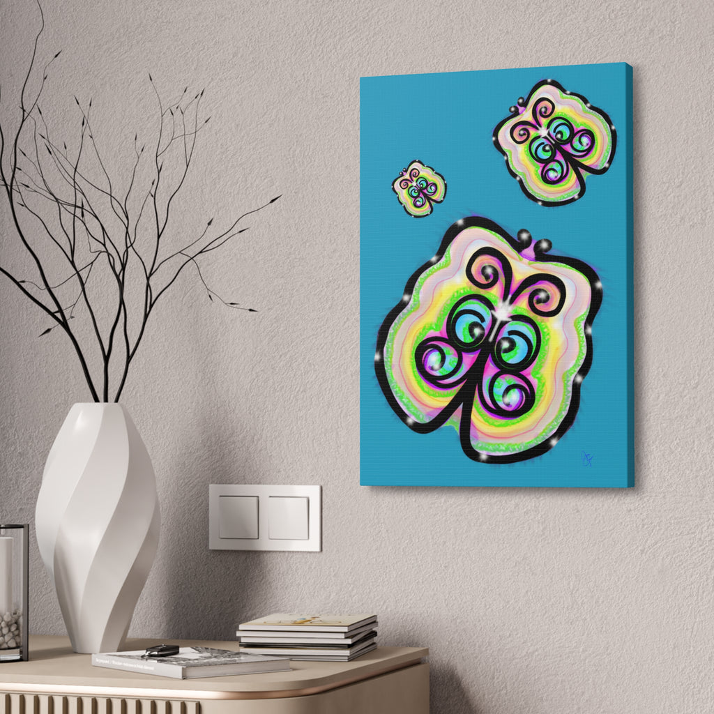 Abstract Rainbow Butterfly Canvas Print — Colorful Pop Art Wall Decor (Stretched 1.5")
