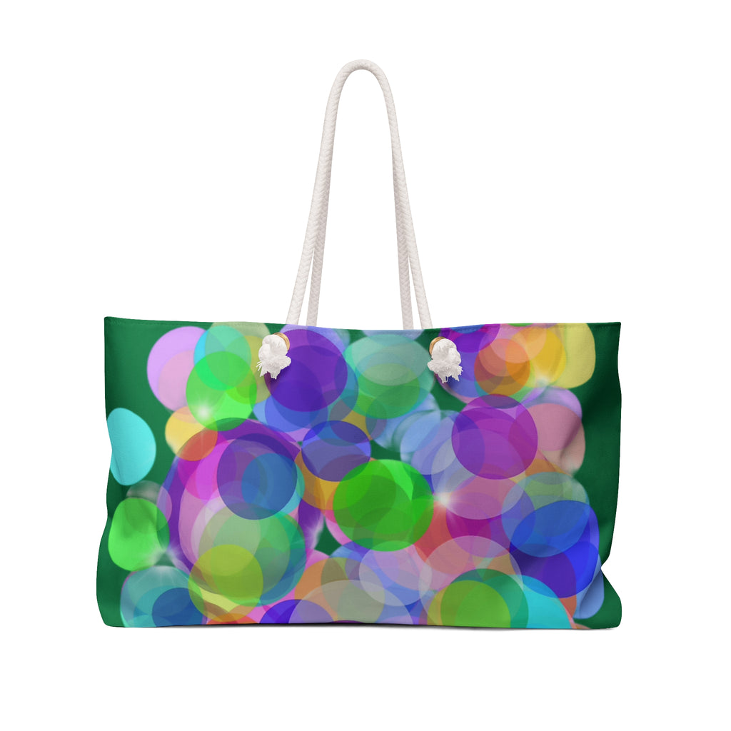 Colorful Bokeh Weekender Bag – Vibrant Circle Print Travel Tote