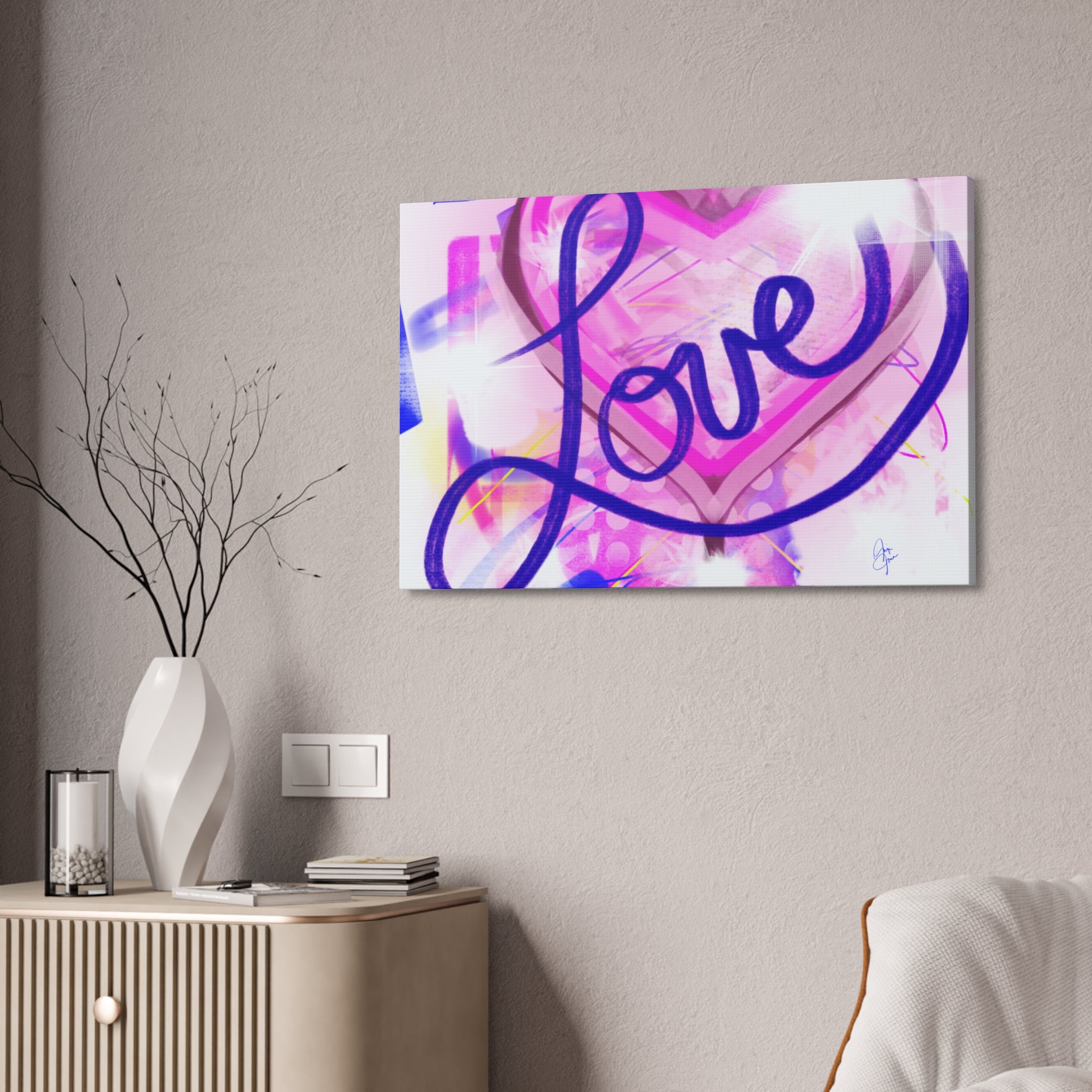 Valentine "Love Your Valentine" Stretched Canvas Wall Art
