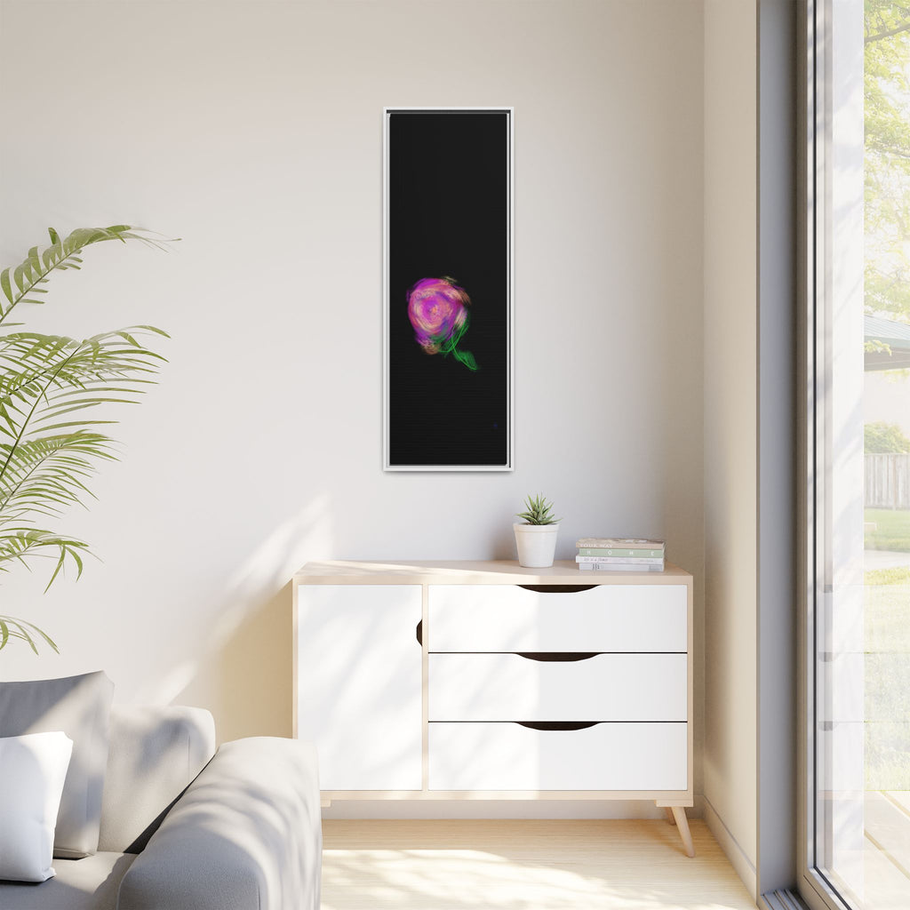 Abstract Rose Swirl Matte Framed Canvas — Multicolor Floral Wall Art