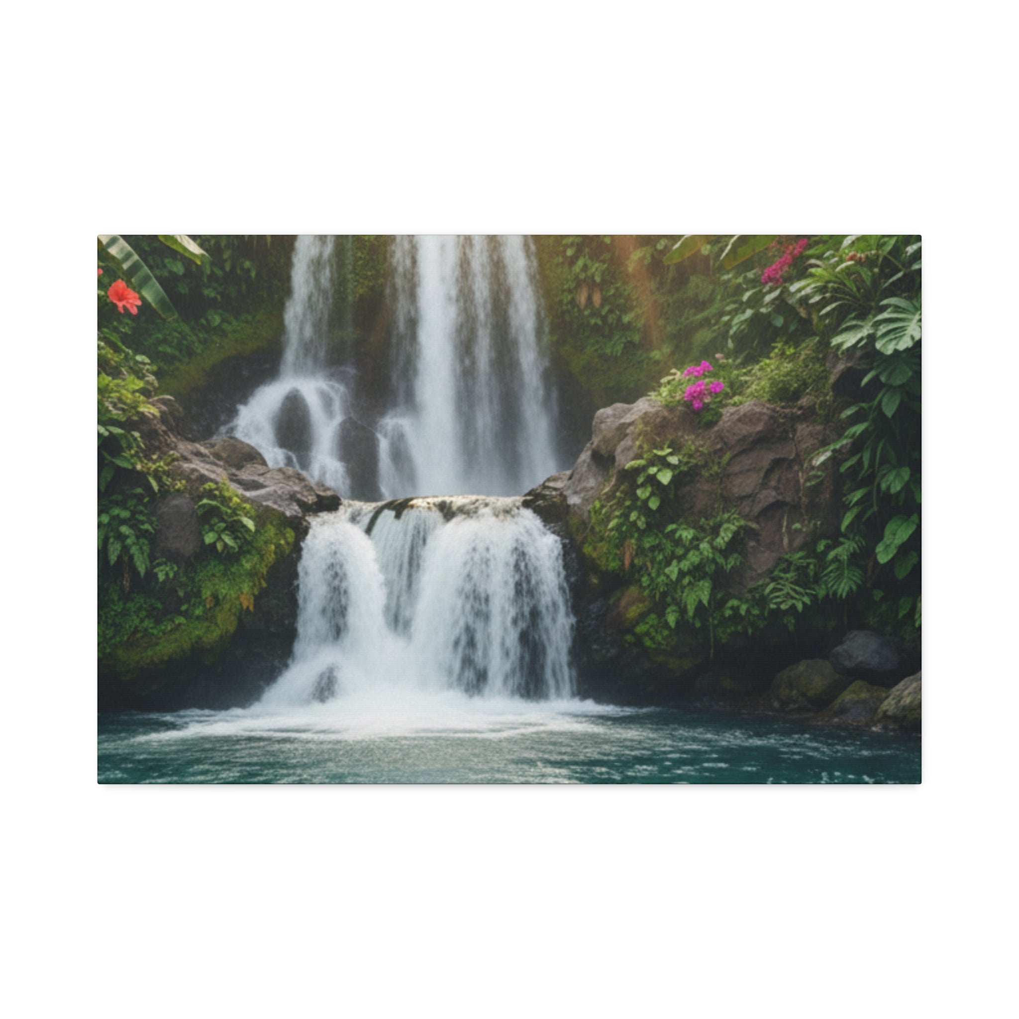 Waterfall Canvas Wall Art – Stretched 1.5" Nature Print