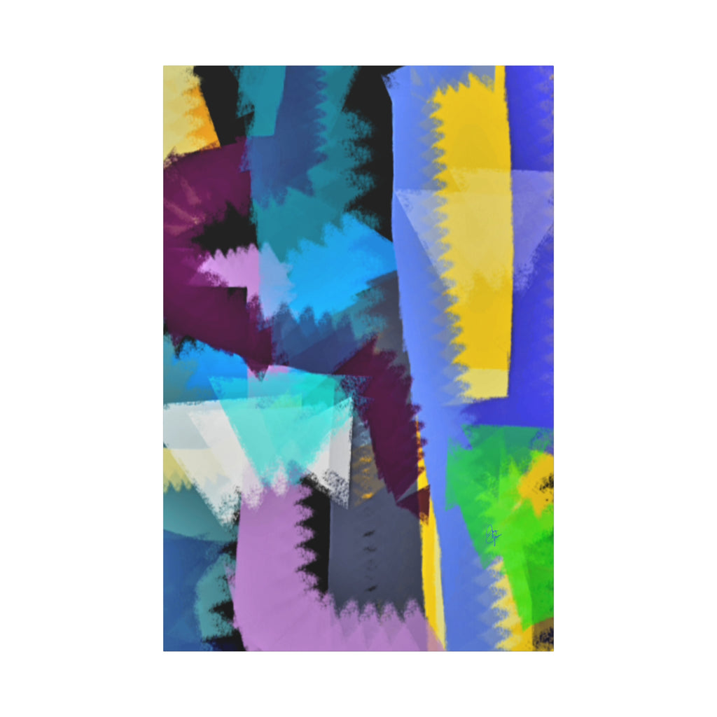 Abstract Color Burst Canvas Print — Vibrant Geometric Wall Art