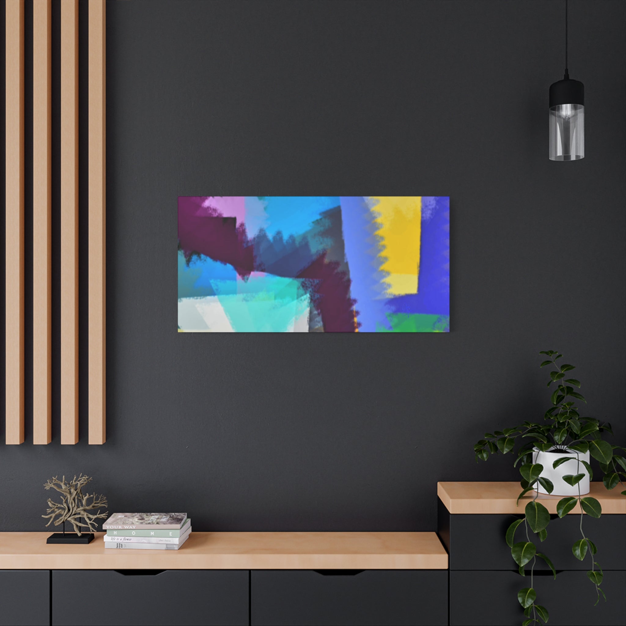 Abstract Color Burst Canvas Print — Vibrant Geometric Wall Art