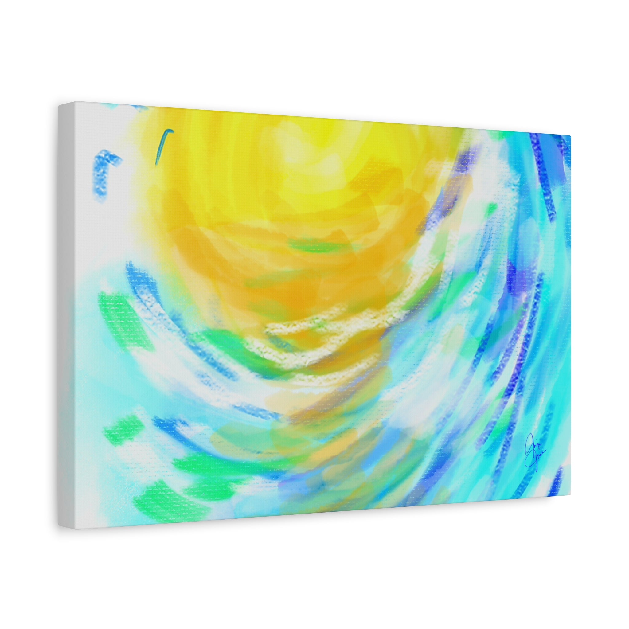 Abstract Sunburst Canvas Art — Vibrant Swirl Matte Stretched Canvas