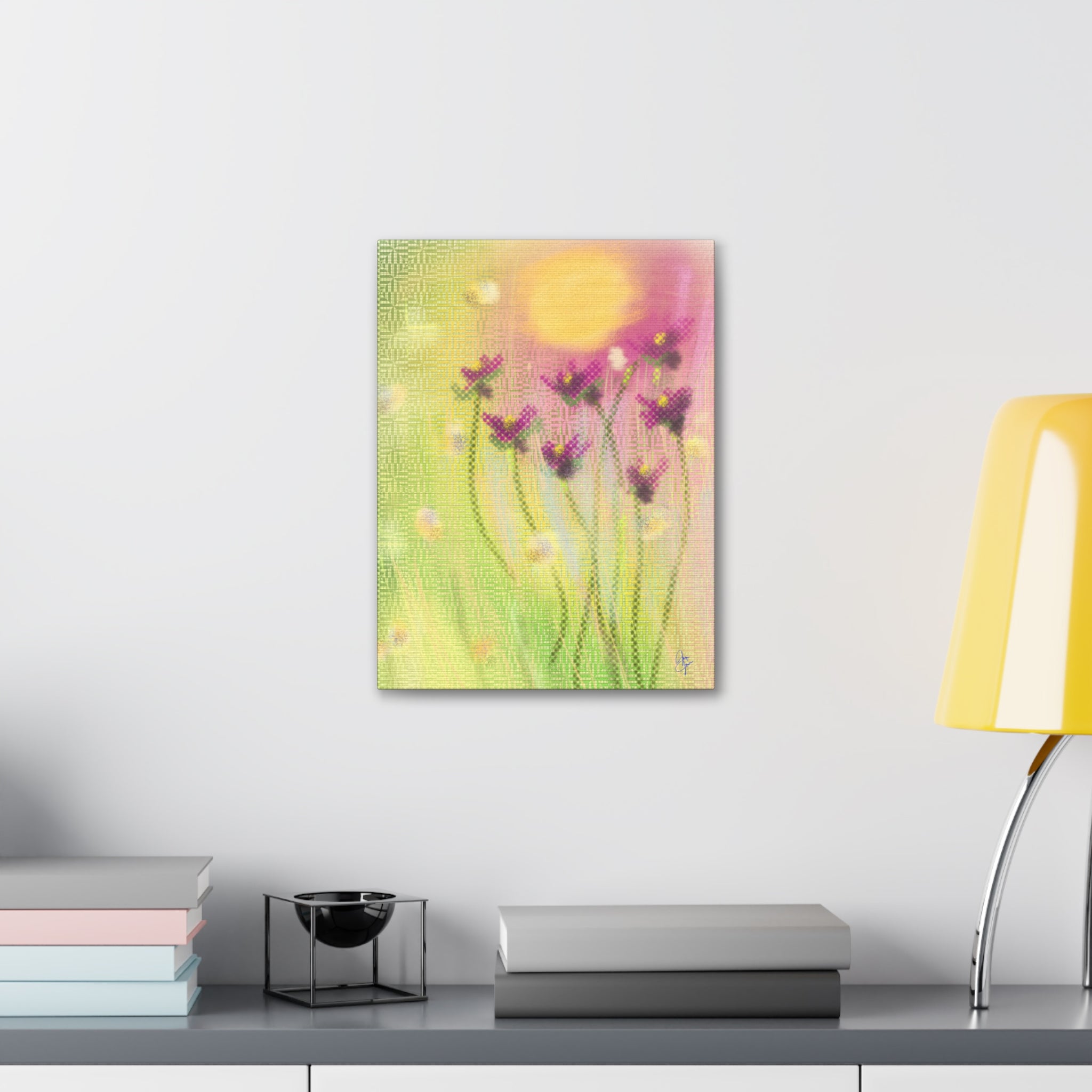 Spring Meadow Floral Canvas Stretched Wall Art (1.5" Depth)