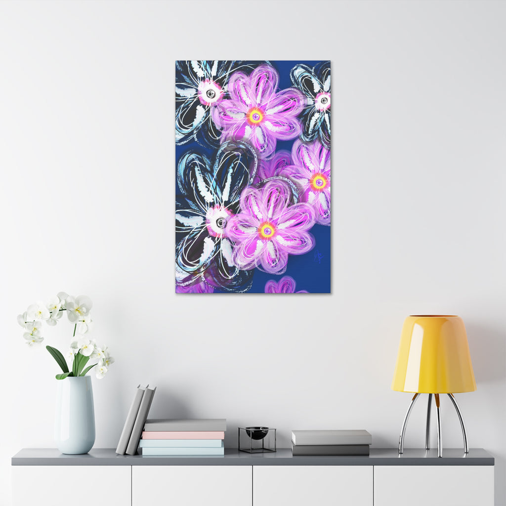 Floral Neon Abstract Canvas