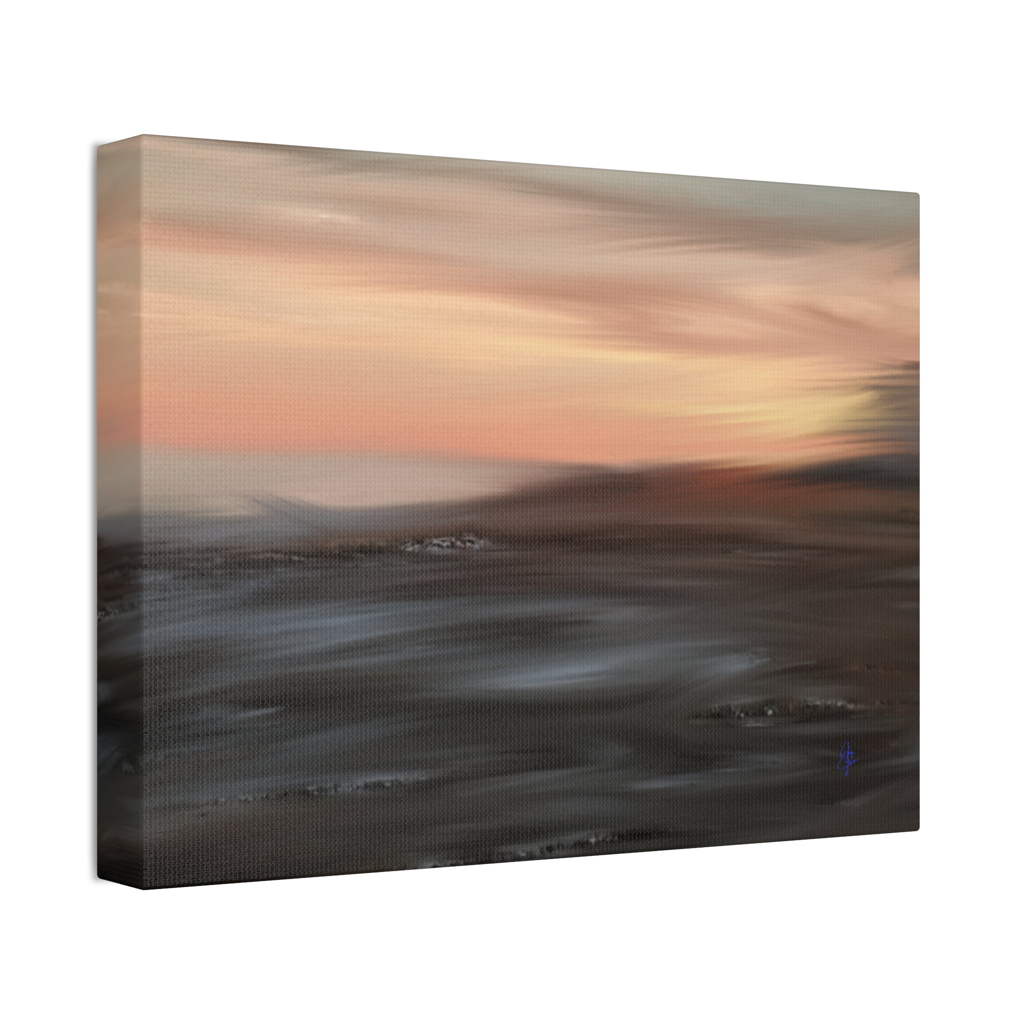 Sunset Blur Seascape Canvas Print — Abstract Coastal Wall Art