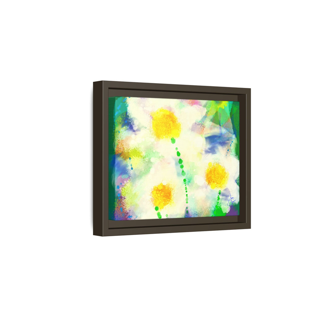 Framed Matte Canvas - Watercolor Yellow Floral Abstract Wall Art