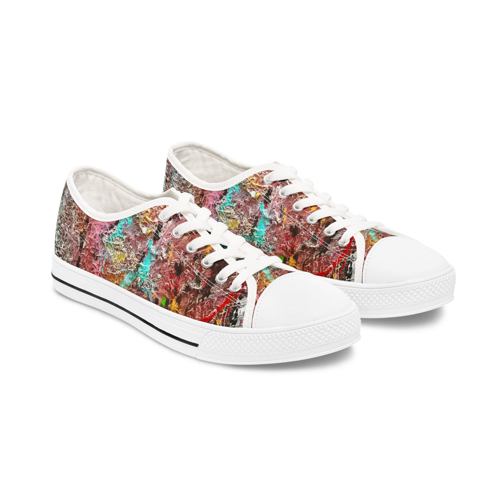 Women's Low Top Sneakers — Colorful Abstract Graffiti Print Casual Shoes