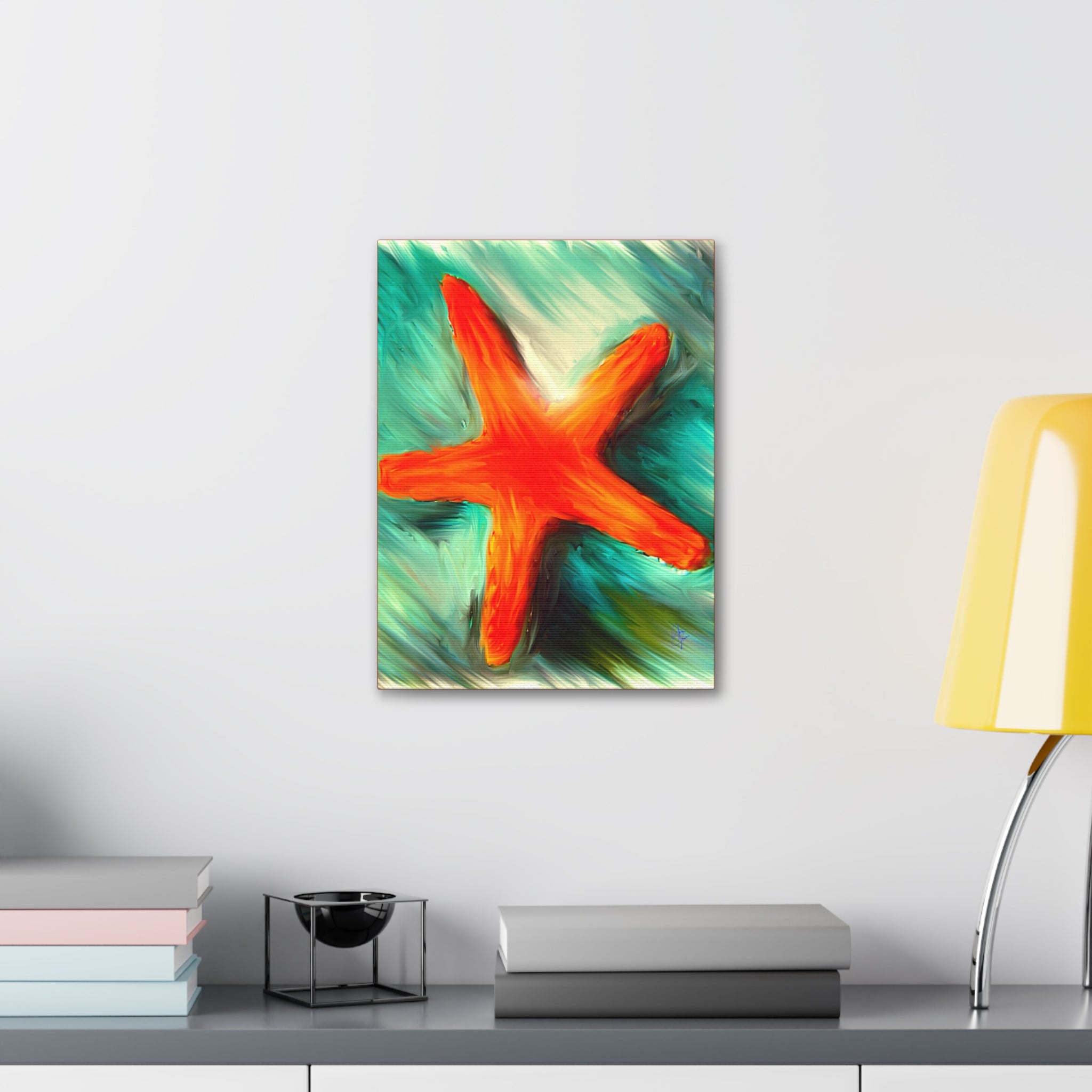 Starfish Wall Art Canvas — Stretched 1.5" Coastal Beach Décor