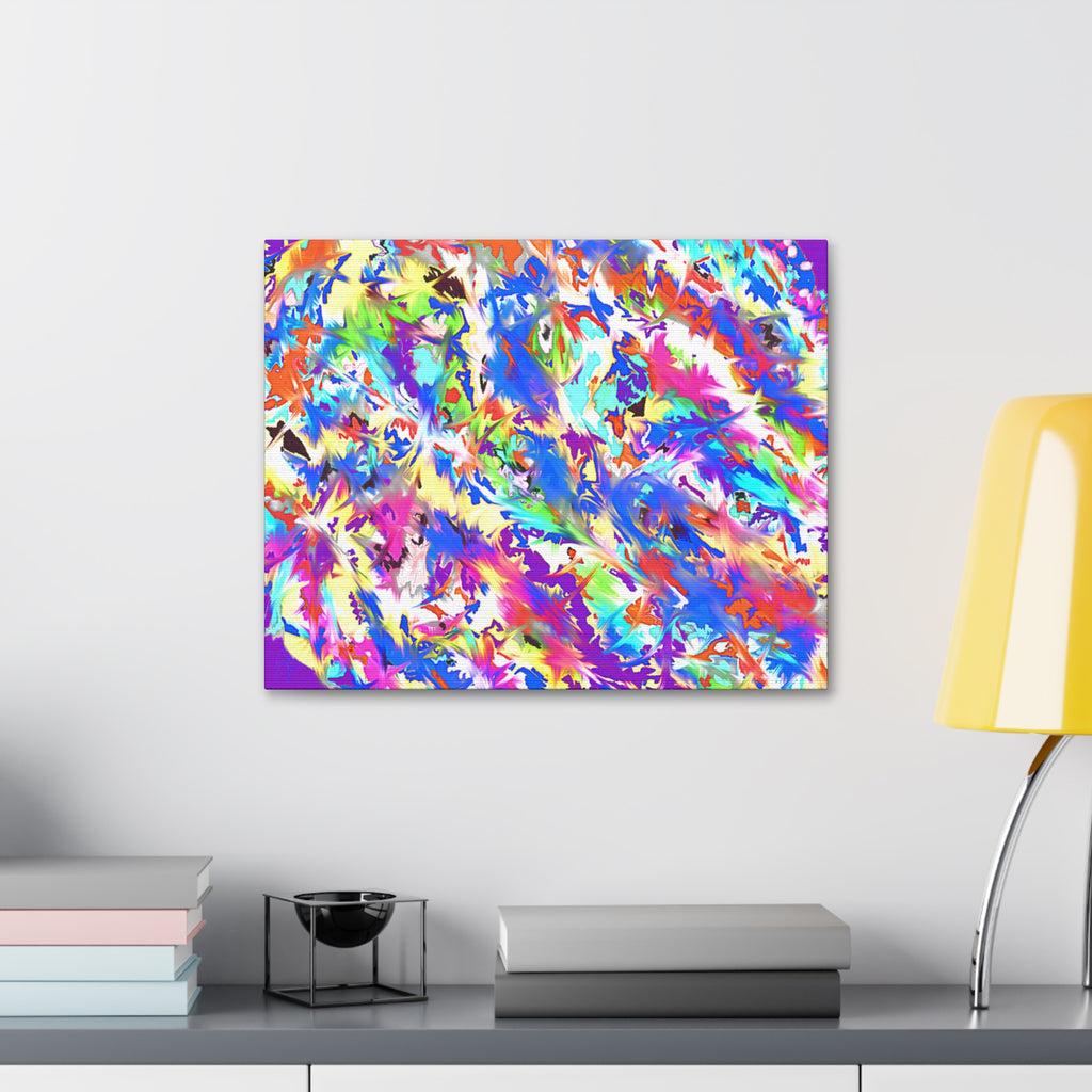 Abstract Rainbow Splash Canvas Print — Colorful Stretched Wall Art (1.5" Edge)