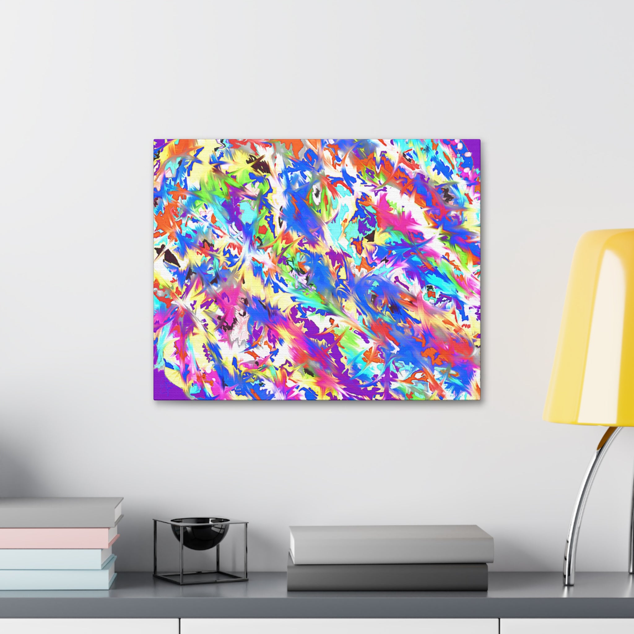 Abstract Rainbow Splash Canvas Print — Colorful Stretched Wall Art (1.5" Edge)