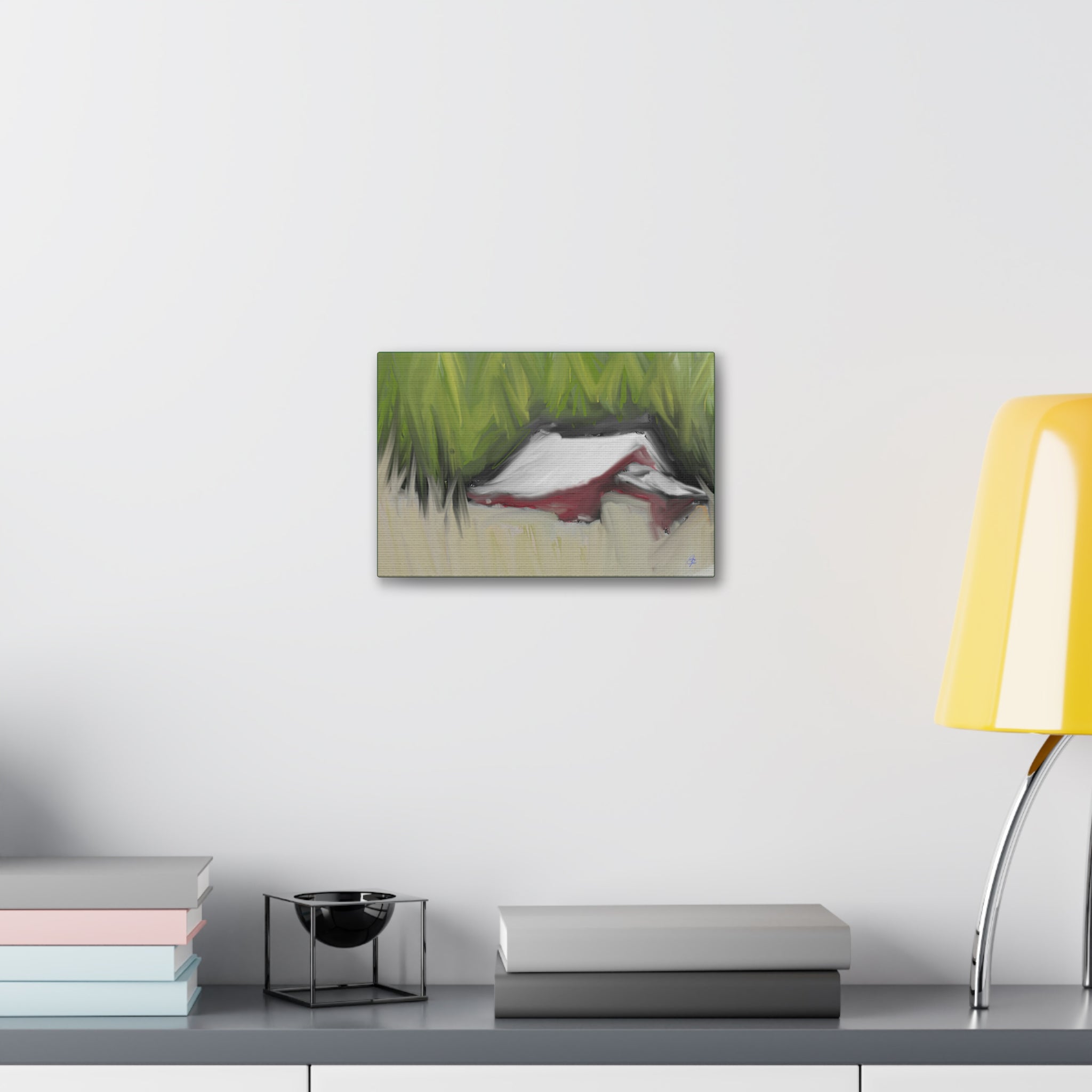 Canvas Wall Art - Red Barn in Green Field Stretched Canvas (1.5")