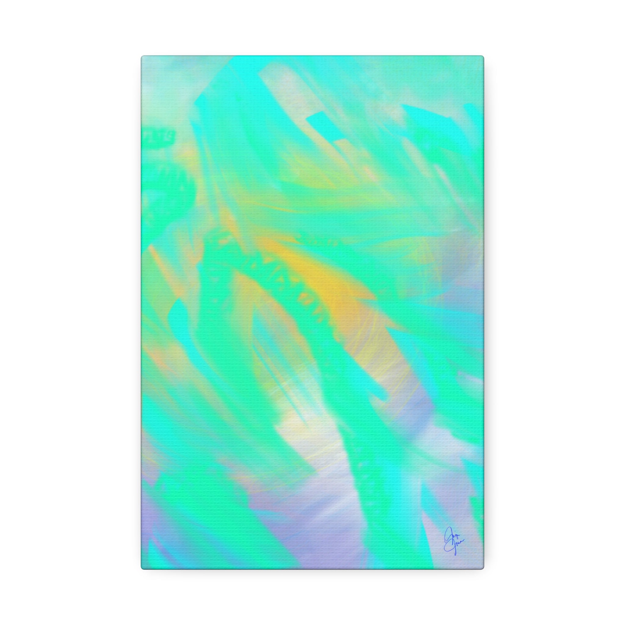 Turquoise Abstract Canvas Print – Ocean Breeze Stretched Wall Art