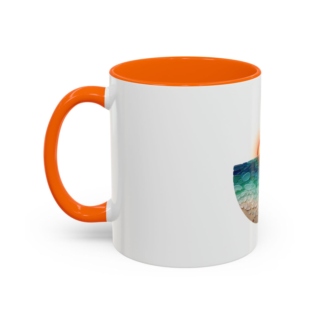 Sunset Beach Coffee Mug — Tropical Palm Ocean Sunrise Accent Mug (11/15oz)