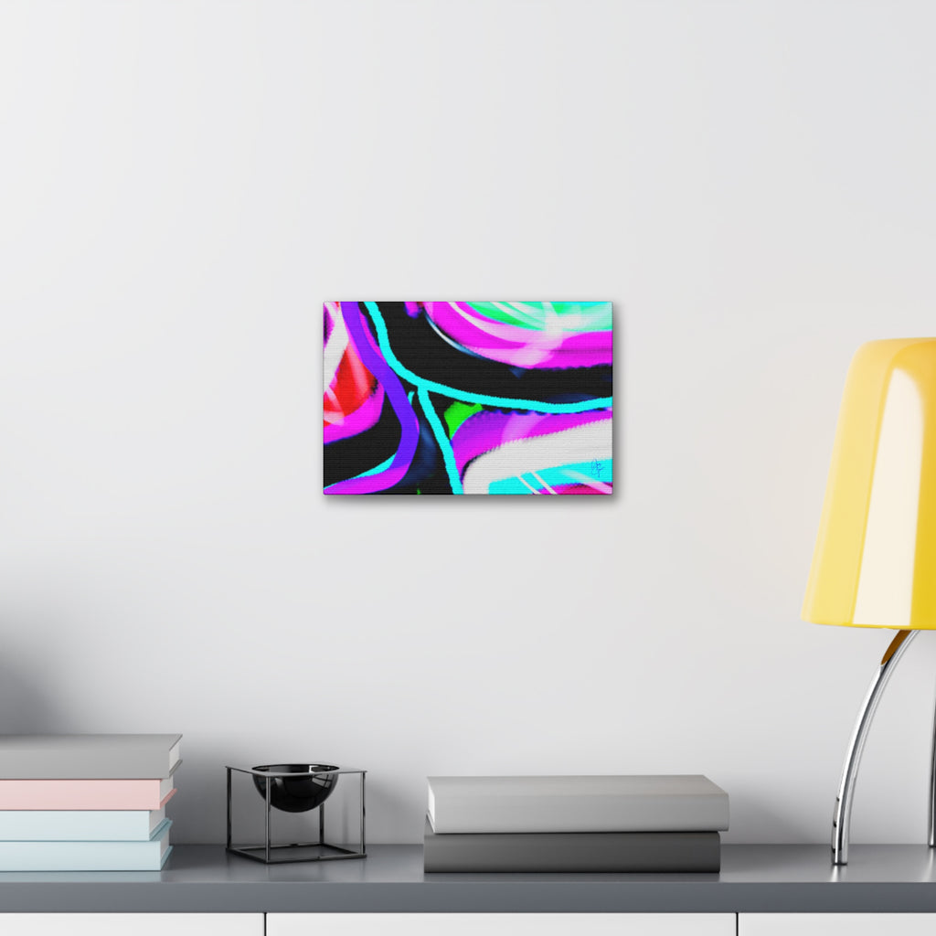 Abstract Neon Wave Canvas