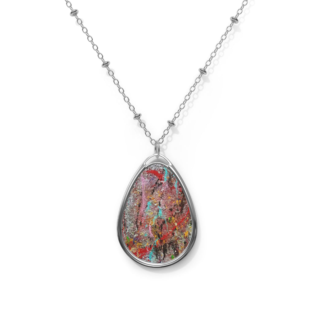 Broken Heart Oval Necklace — Artist Angie Jones Pendant
