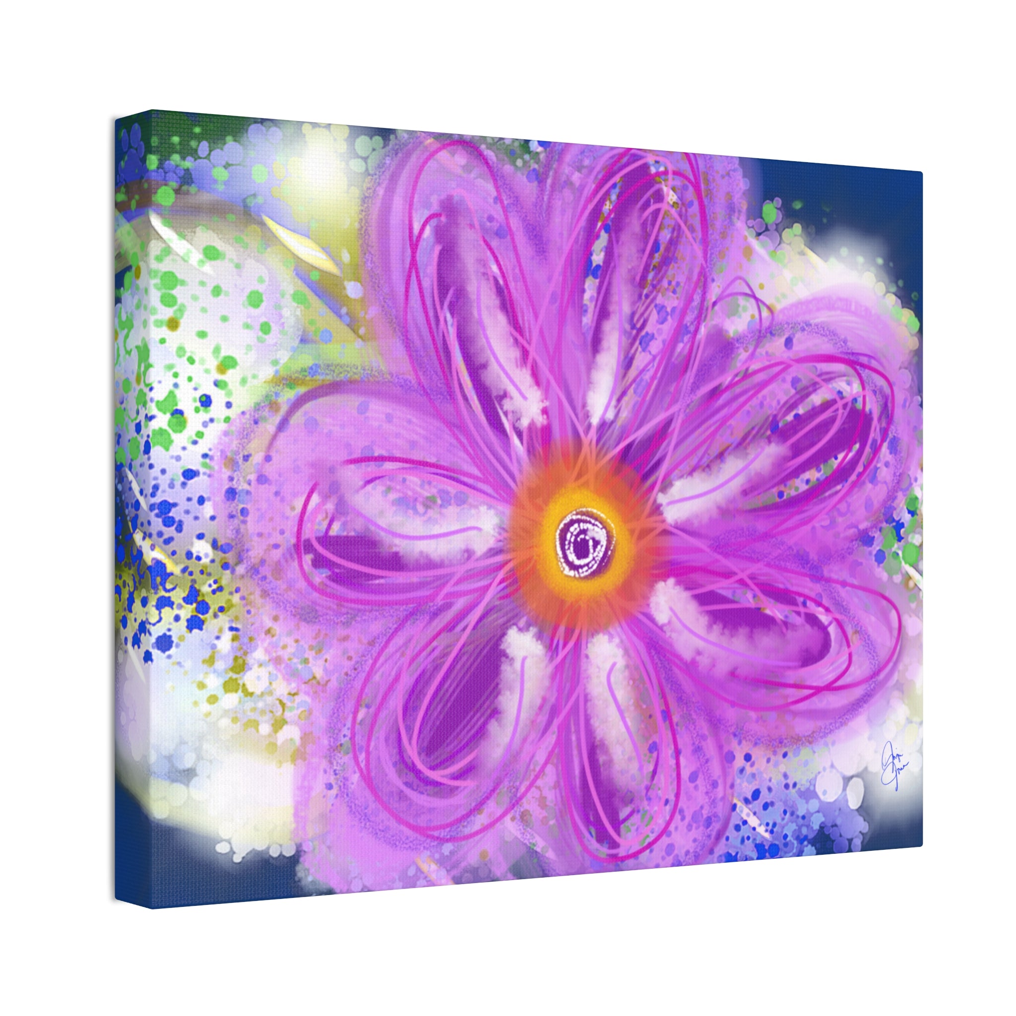 Purple Bloom Floral Canvas - Stretched 1.5" Wall Art