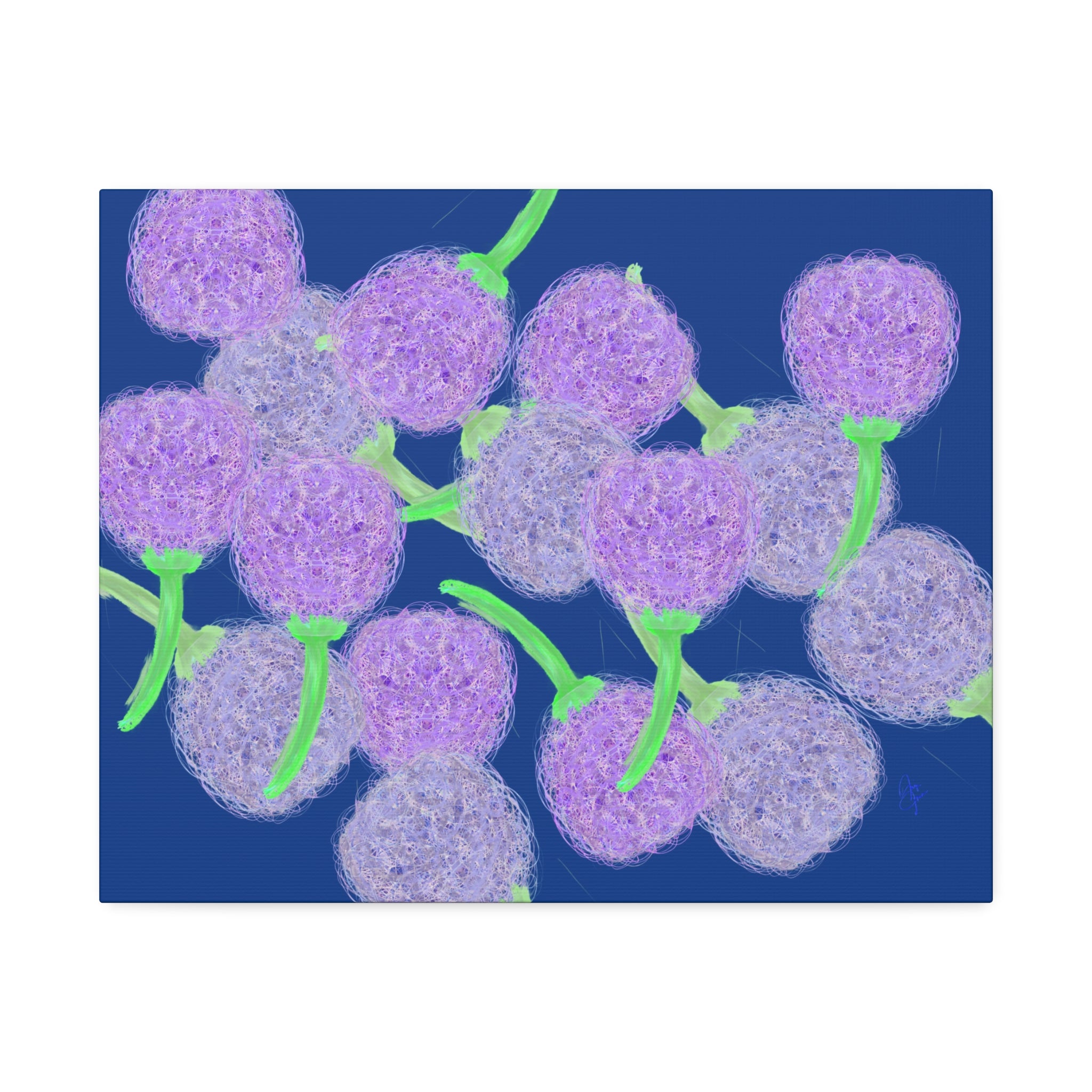 Purple Berry Art Canvas Print — Floral Abstract Wall Decor (Stretched 1.5")