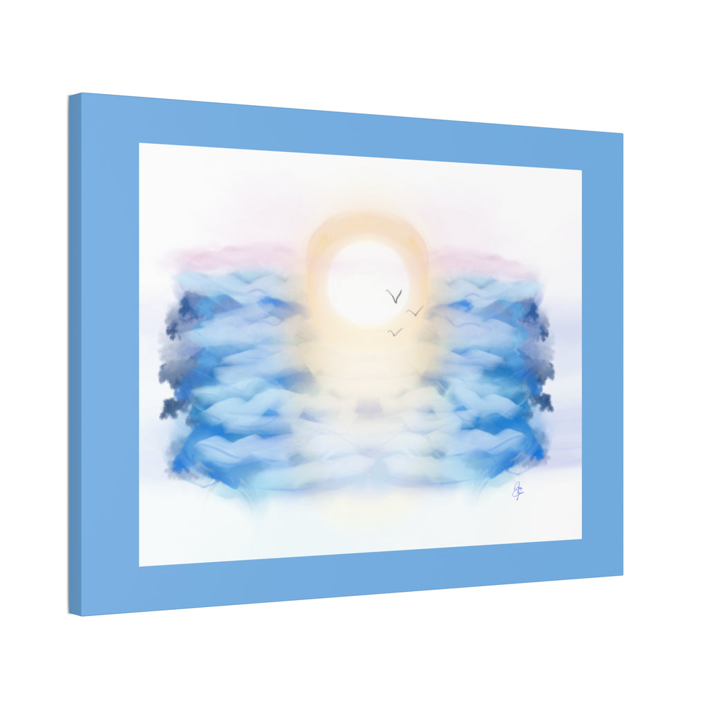 Sunrise Seascape Canvas Print — Soothing Ocean Wall Art, 1.5" Stretched
