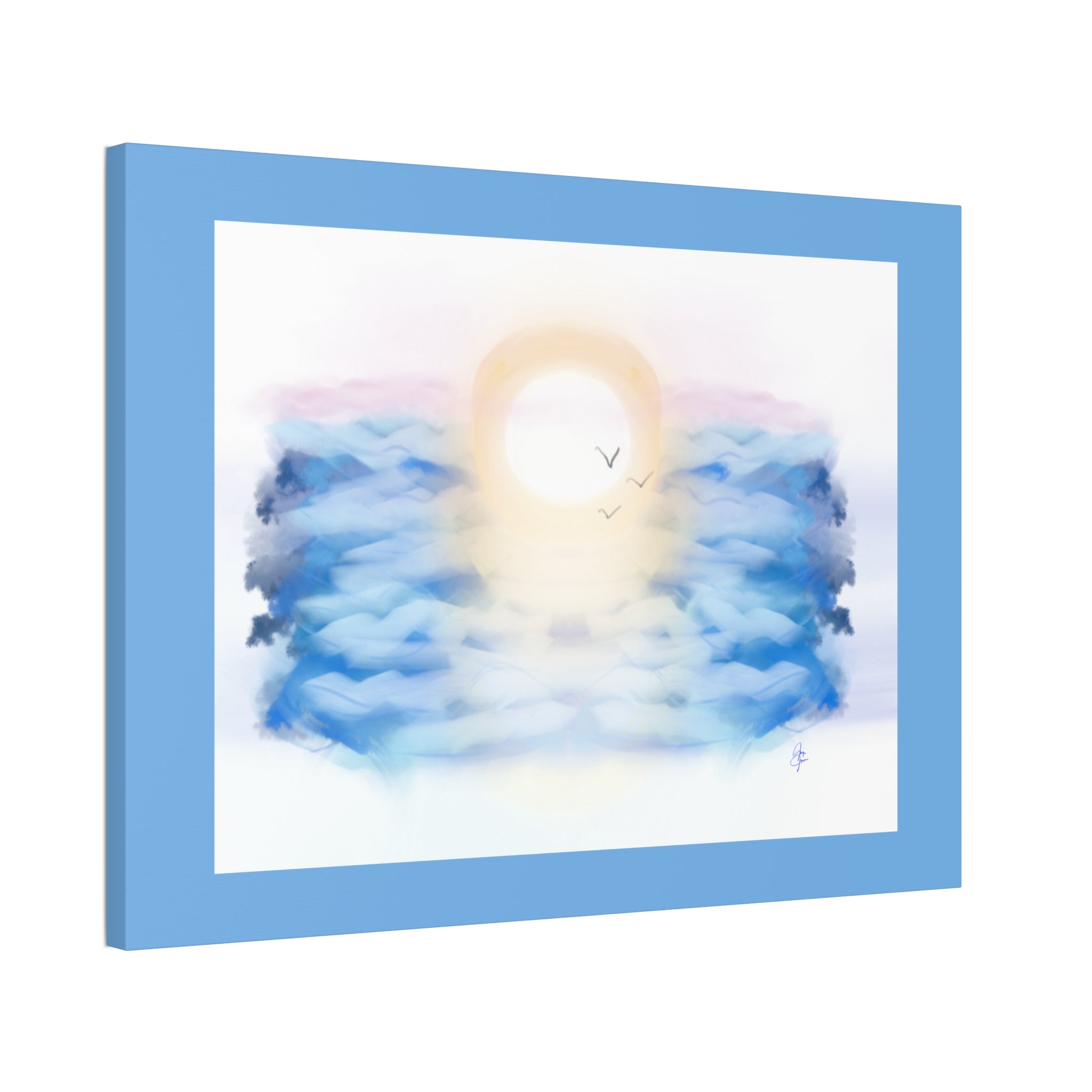 Sunrise Seascape Canvas Print — Soothing Ocean Wall Art, 1.5" Stretched