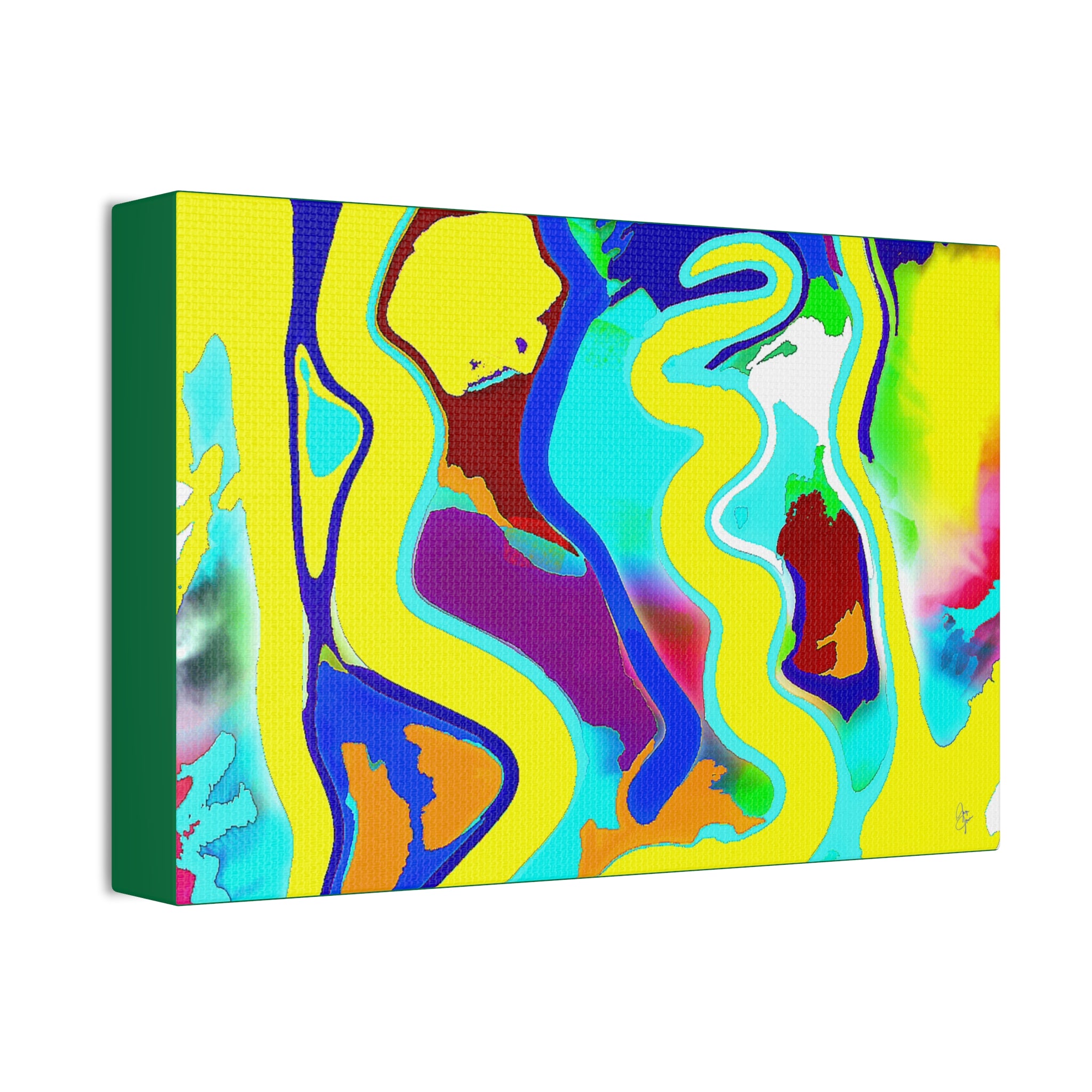 Abstract Neon Wave Canvas Art — Vibrant Stretched 1.5" Wall Decor