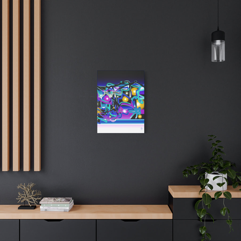 Contemporary City Lights Matte Canvas Wall Art — Stretched 1.25"