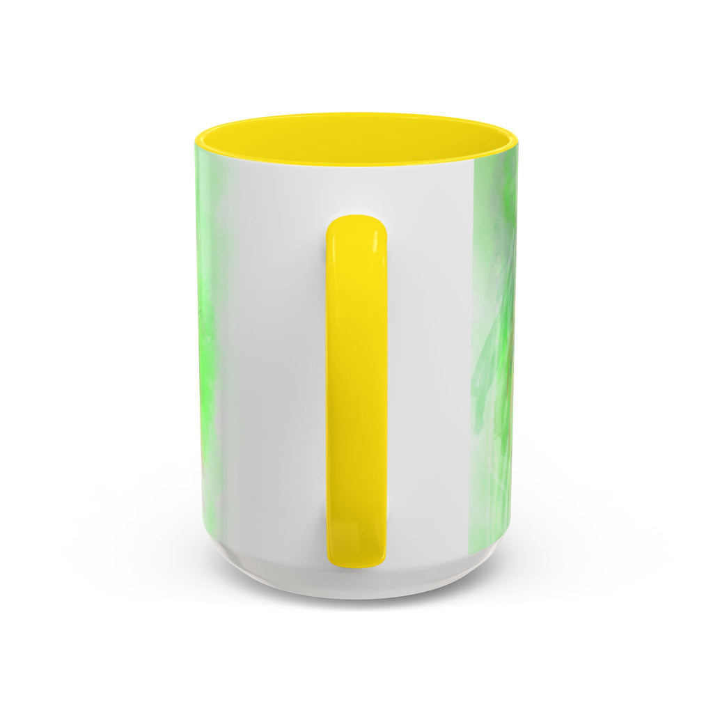 Colorful Sunflower Accent Coffee Mug — Pink Inner Artistic Floral Design (11/15 oz)