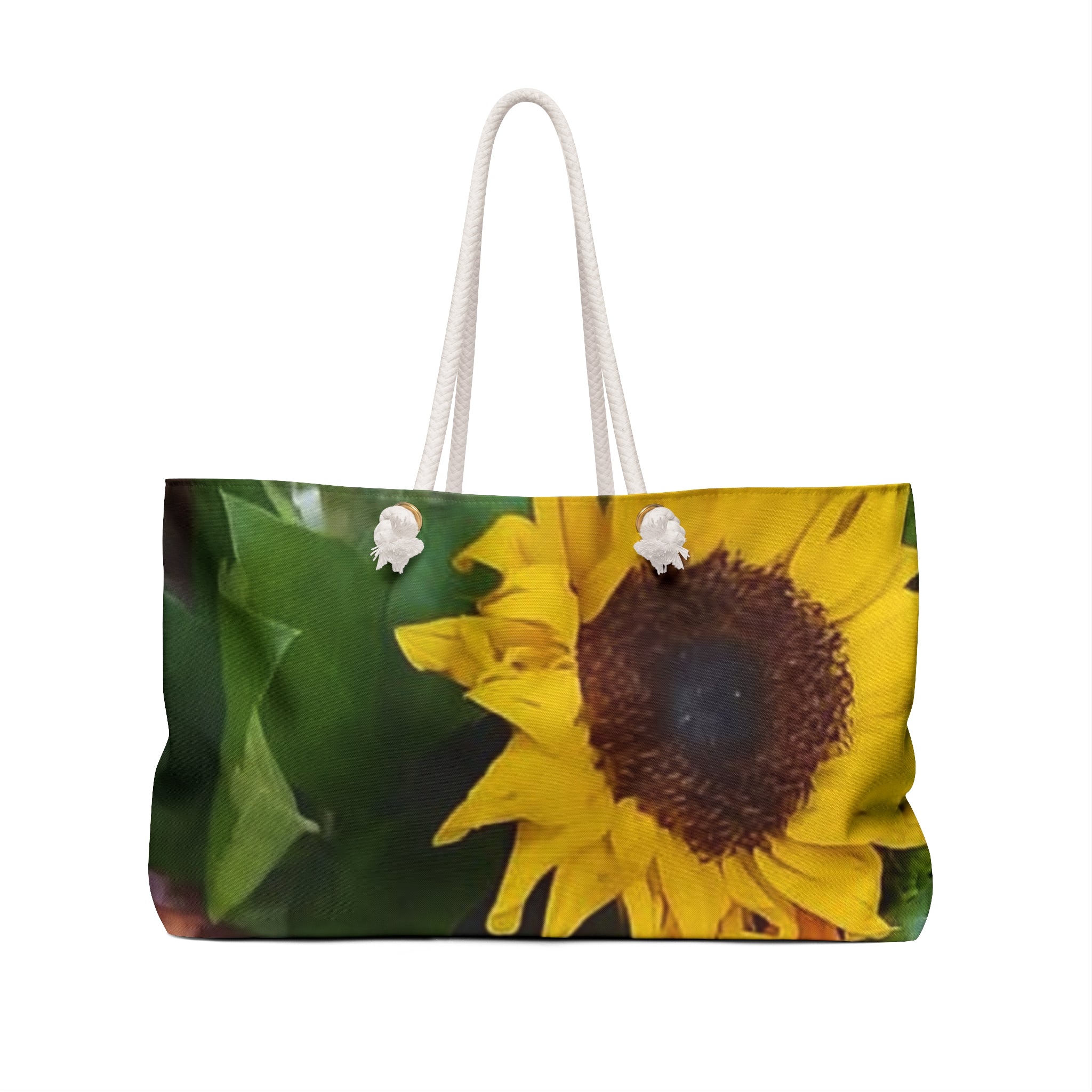 Floral Weekender Bag — Orange Lily & Sunflower Travel Tote