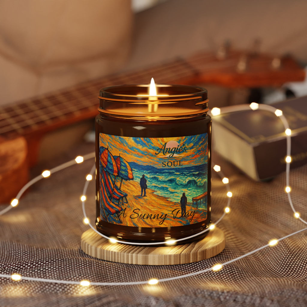 Sunny Beach Scented Soy Candle — Amber Jar (Multi-Size)