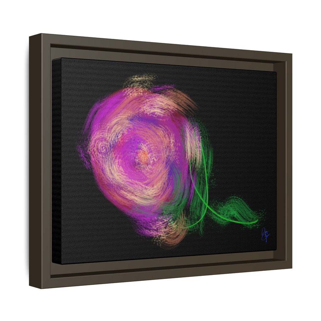 Abstract Rose Swirl Matte Framed Canvas — Multicolor Floral Wall Art