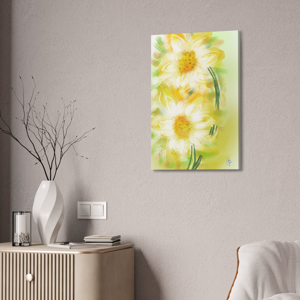 Yellow Daisy Floral Canvas Print – Stretched 1.5" Edge Art