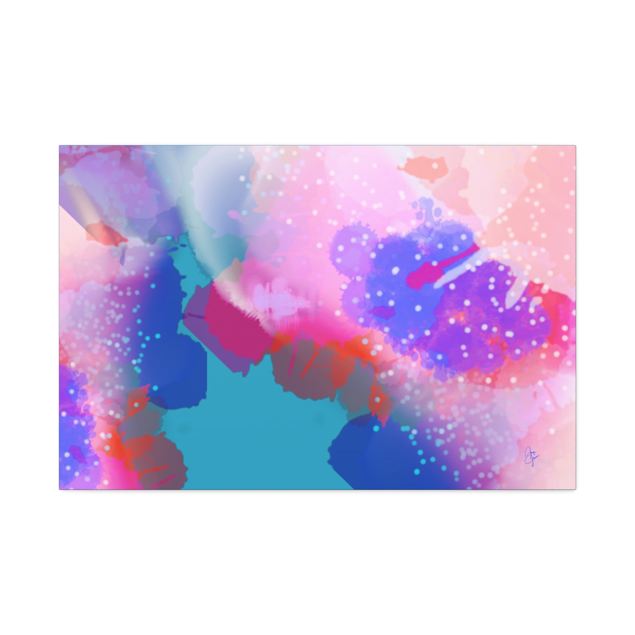 Abstract Pink Watercolor Canvas Wall Art - Stretched 1.5"