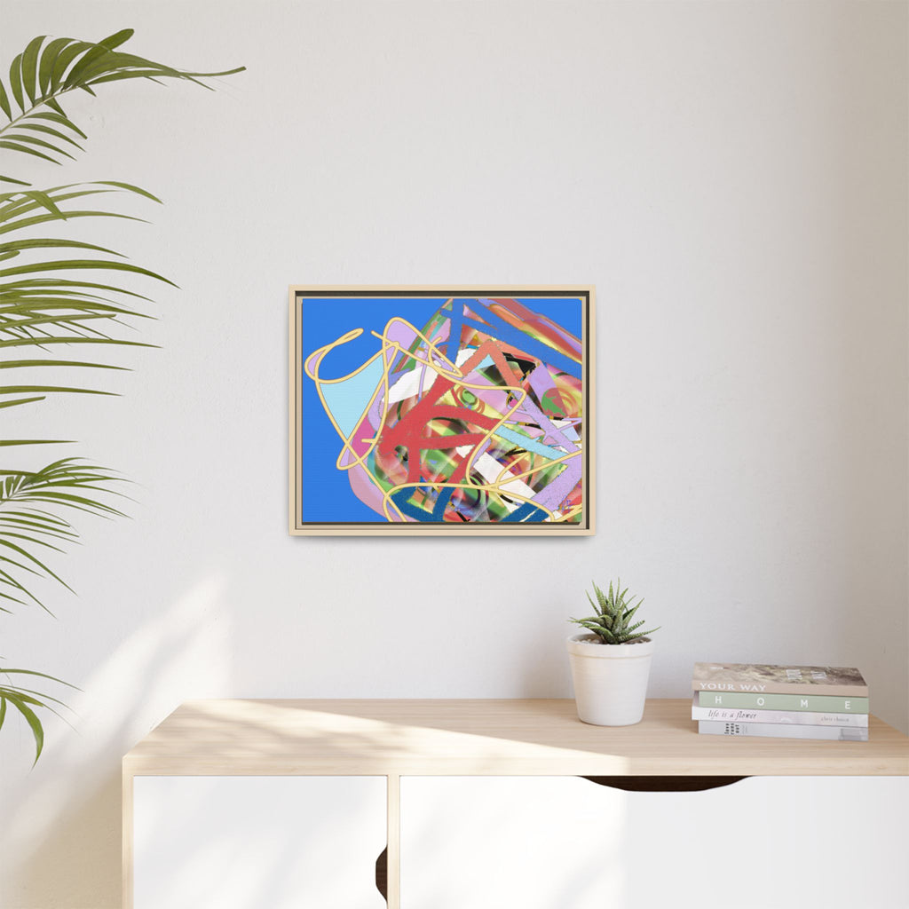 Abstract Multi‑Color Framed Canvas Art – Vibrant Modern Wall Decor