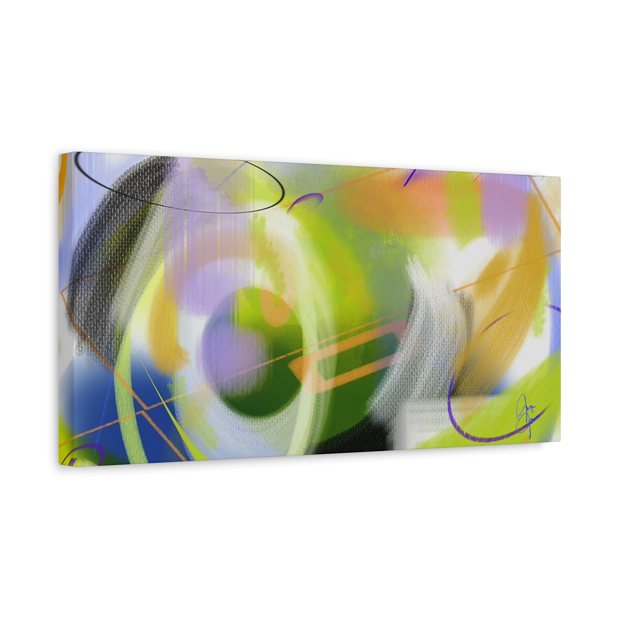 Abstract Color Swirl Matte Canvas Print — Modern Stretched Wall Art