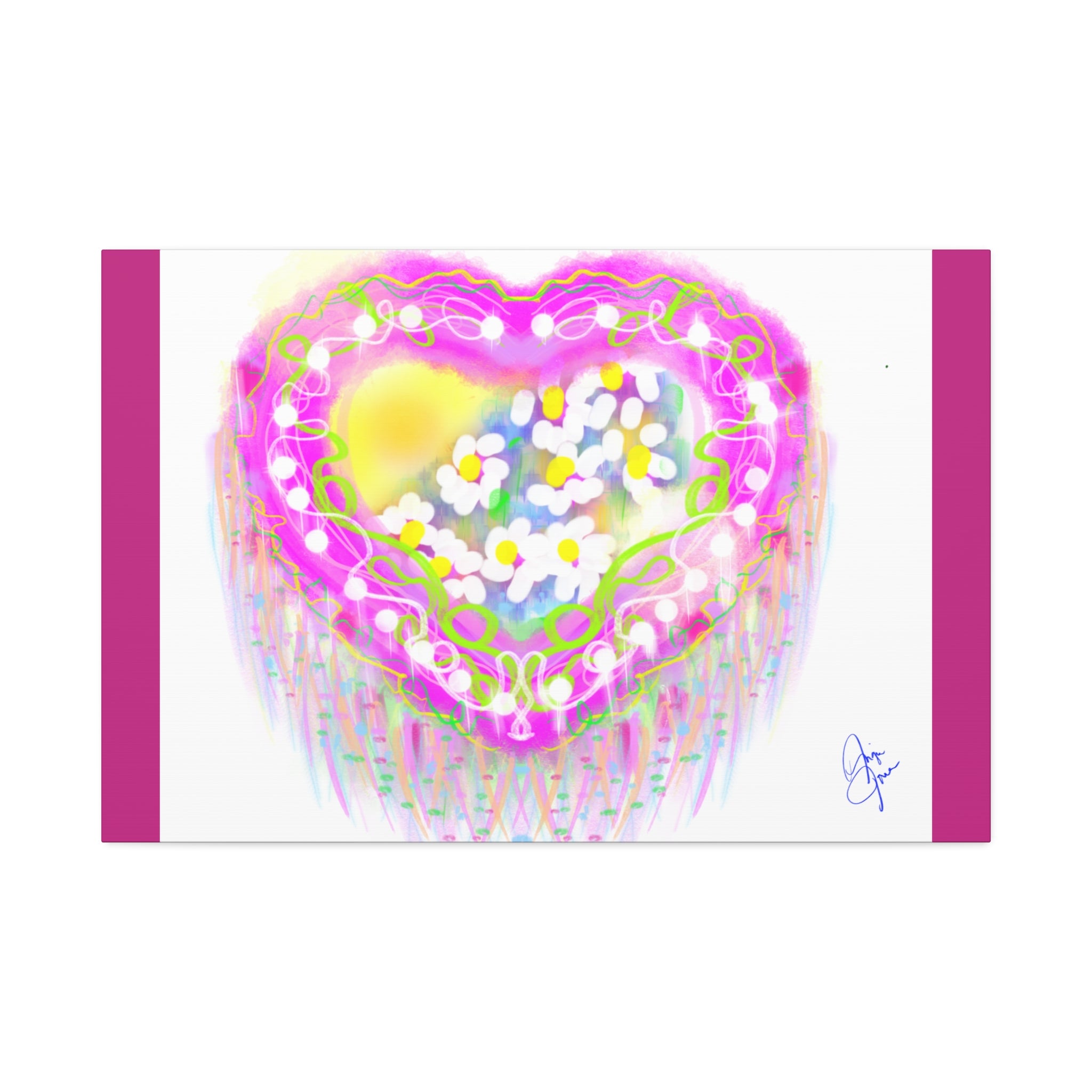 Daisy Burst Canvas Art — Bright Floral Stretched Canvas 1.5"