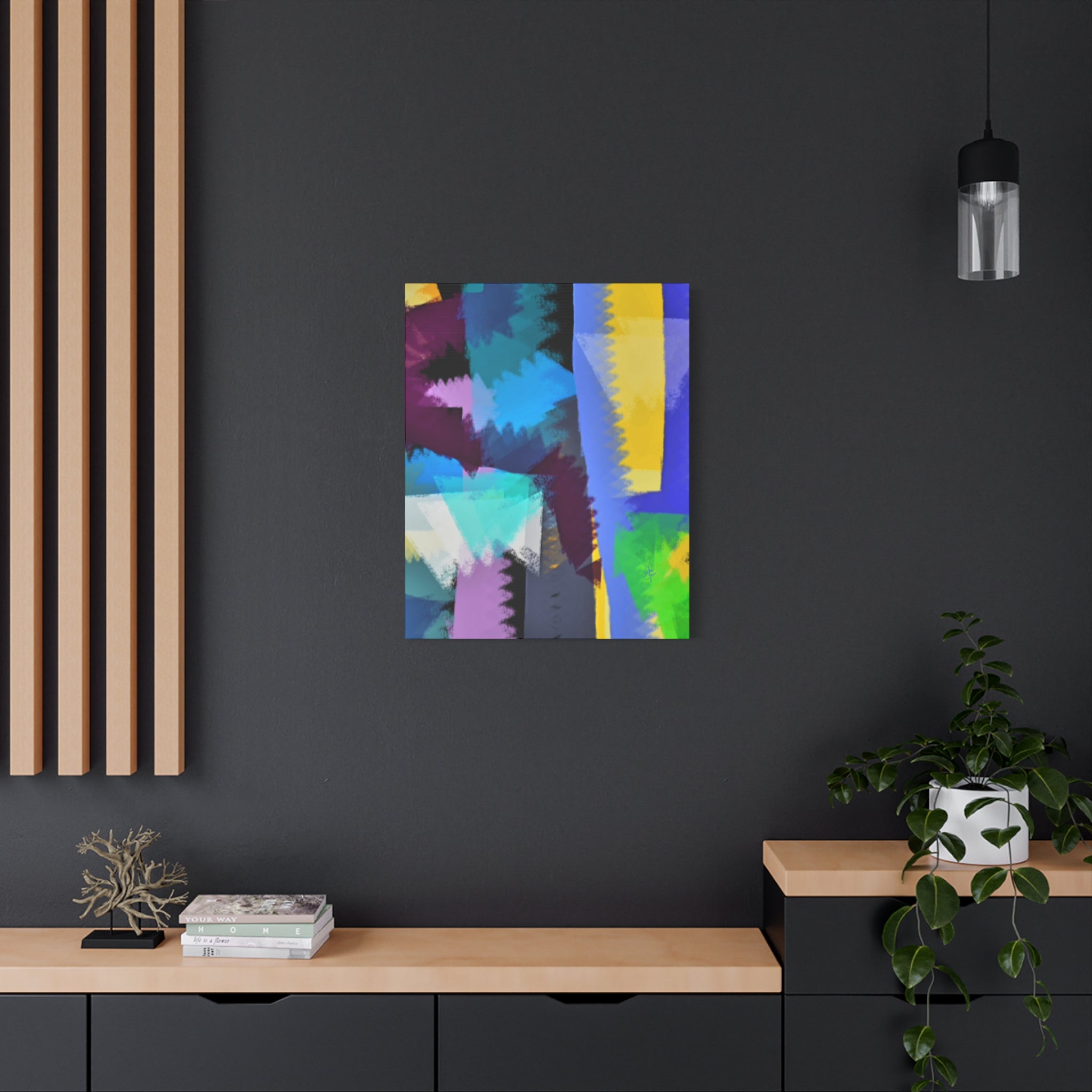 Abstract Color Burst Canvas Print — Vibrant Geometric Wall Art