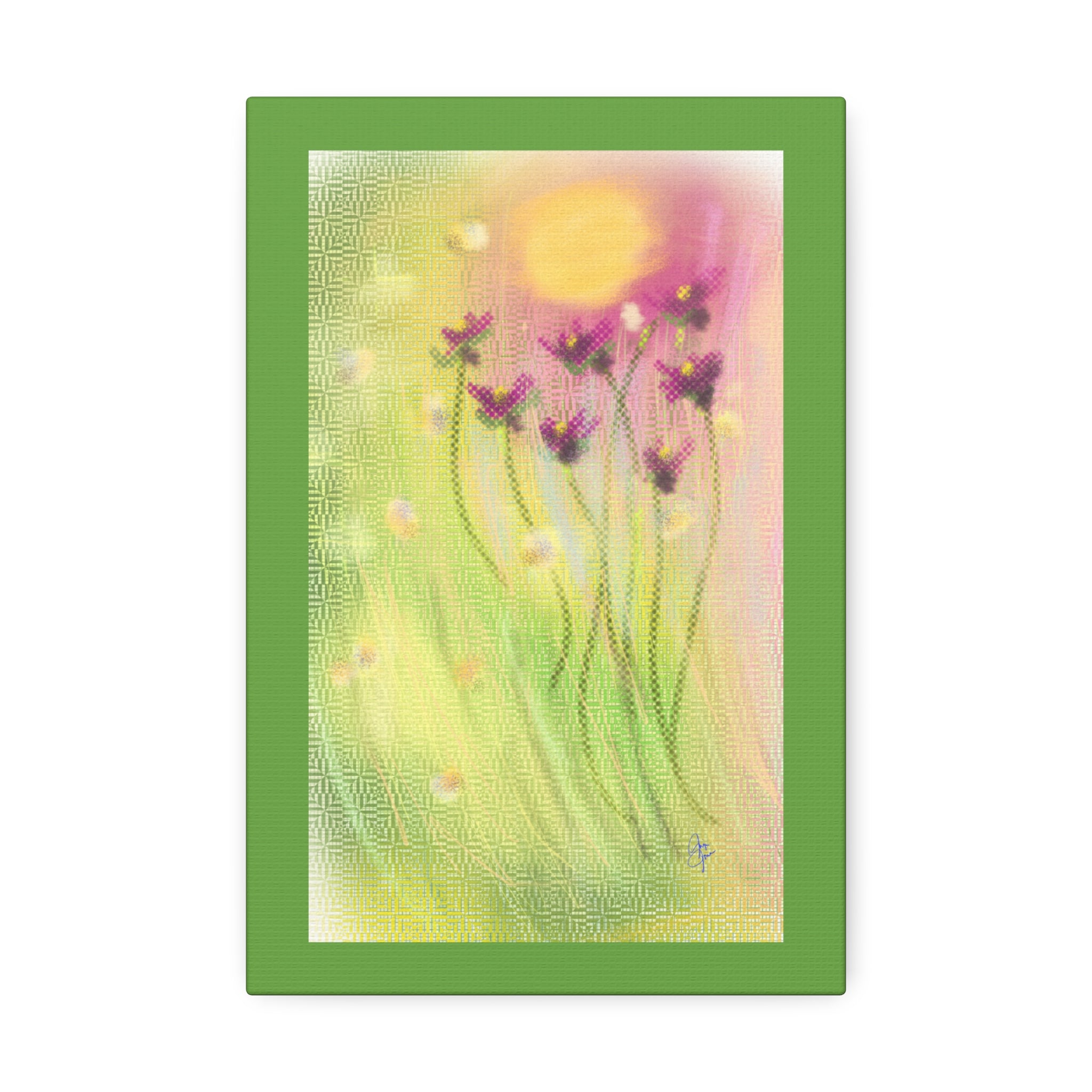 Spring Meadow Floral Canvas Stretched Wall Art (1.5" Depth)