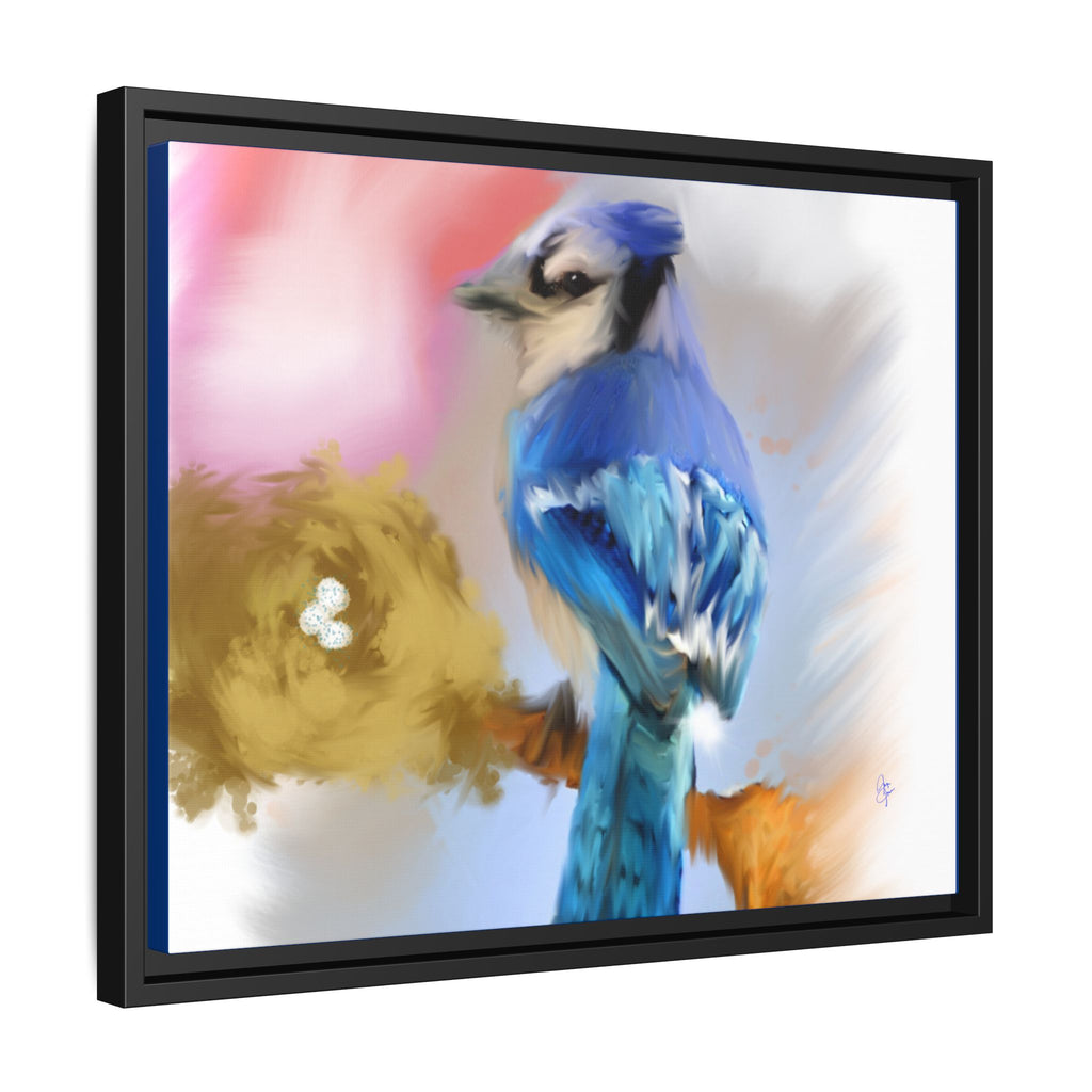 Blue Jay Art Print — Framed Matte Canvas Wall Art