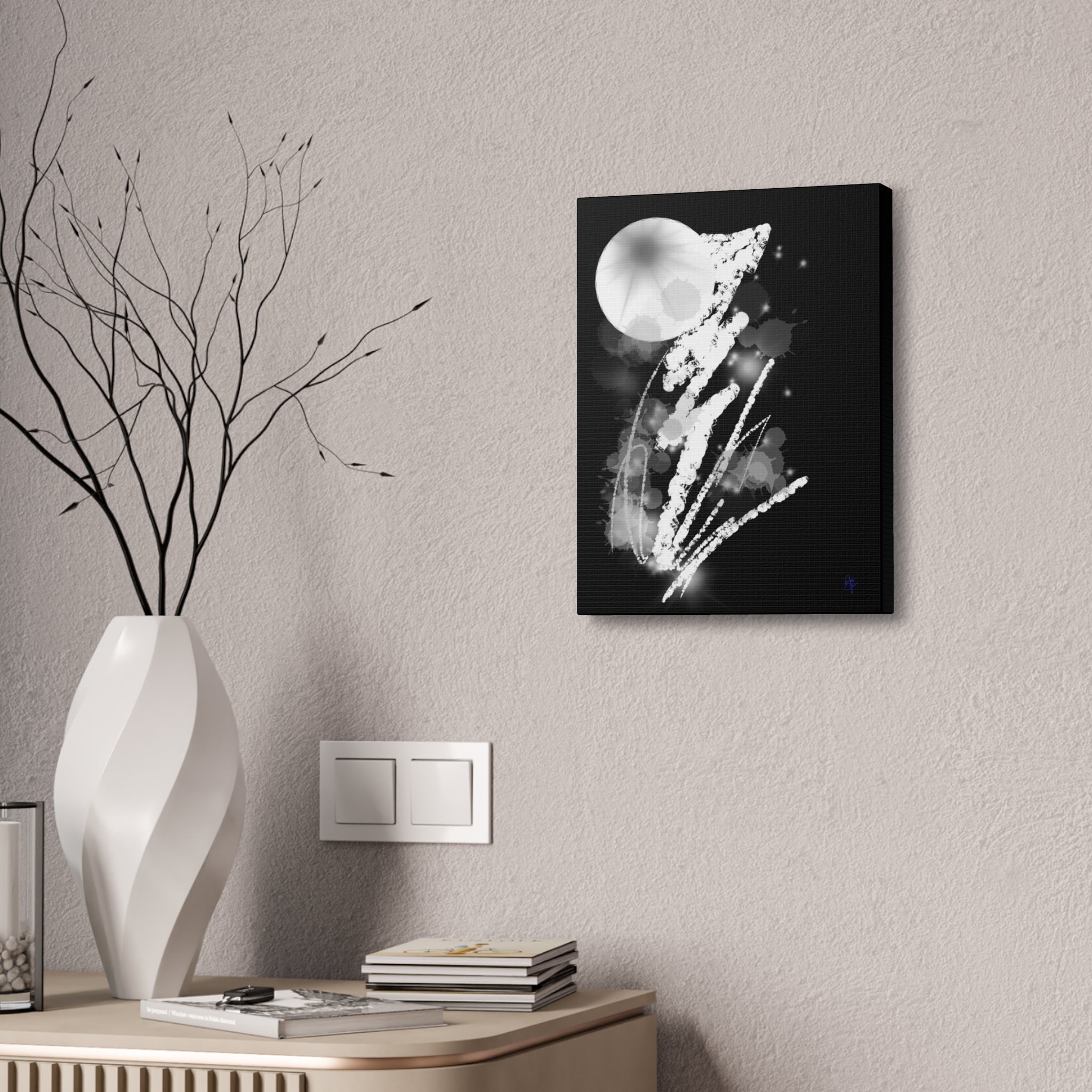 Canvas Stretched Art Print — "When lightning strikes"