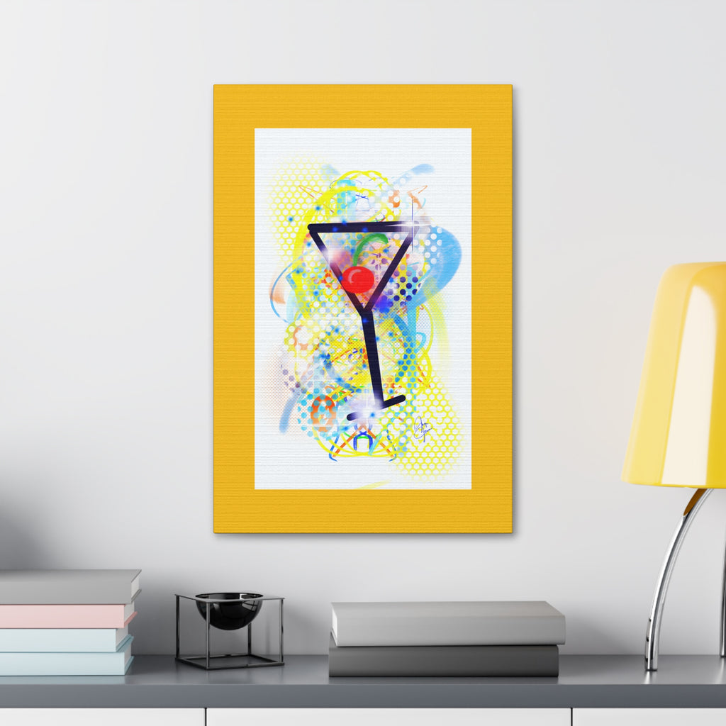 Martini Pop Art Canvas Print — Colorful Cocktail Wall Art (Stretched Canvas 1.5")