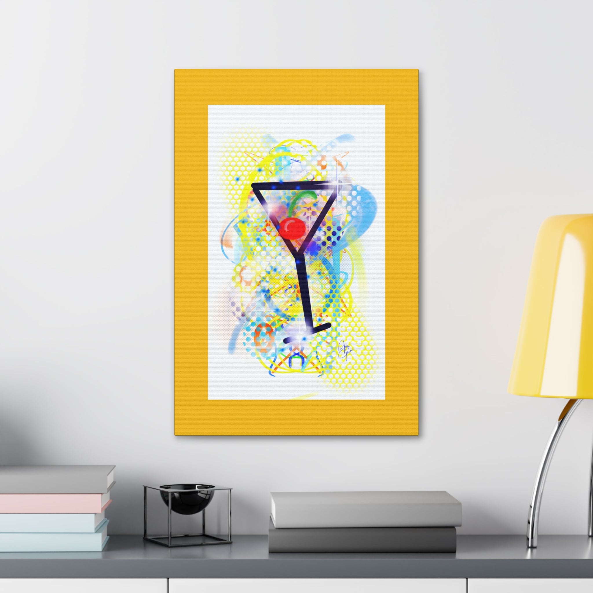 Martini Pop Art Canvas Print — Colorful Cocktail Wall Art (Stretched Canvas 1.5")