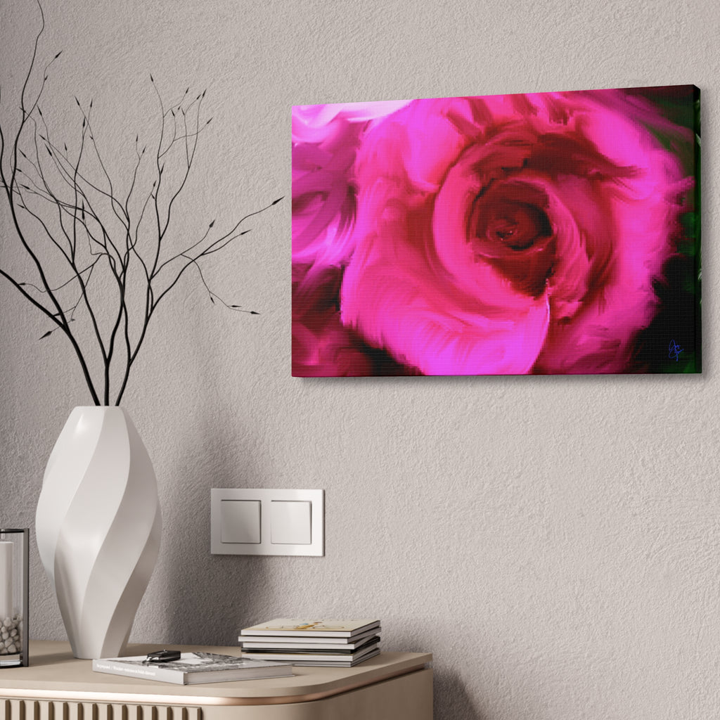 Pink Rose Abstract Canvas Print — Stretched 1.5" Wall Art