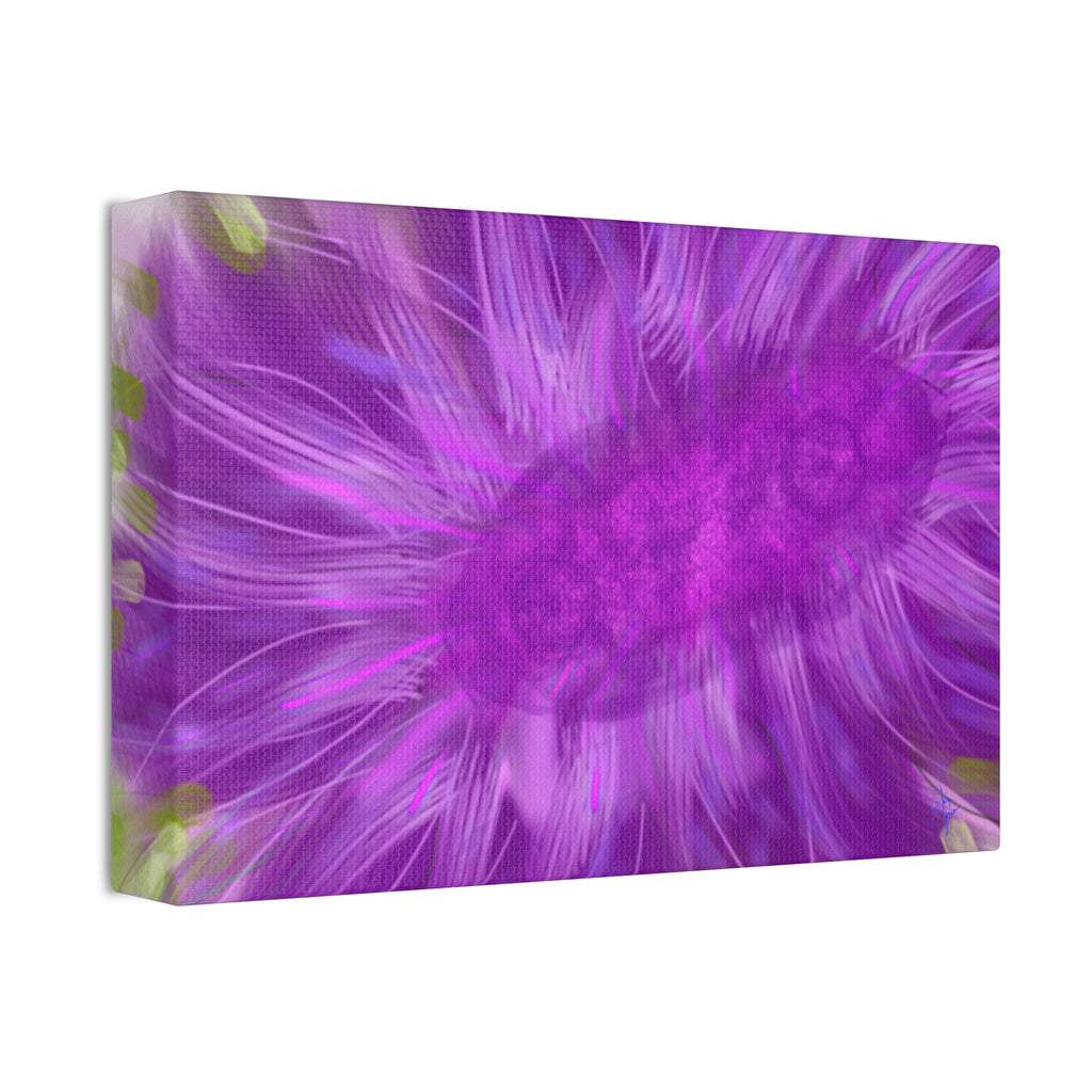 Purple Floral Burst Canvas Print – Abstract Flower Wall Art (Stretched 1.5")