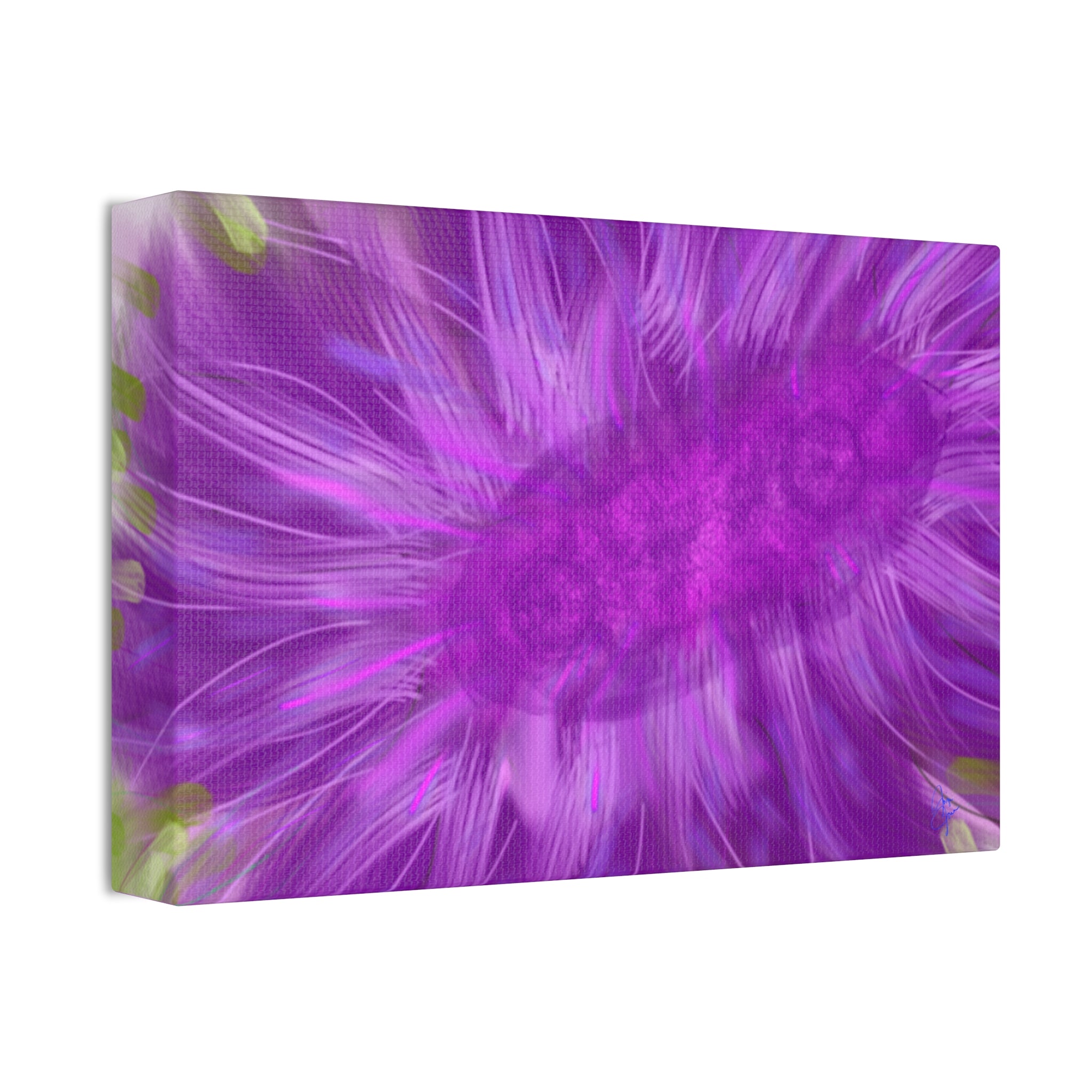 Purple Floral Burst Canvas Print – Abstract Flower Wall Art (Stretched 1.5")