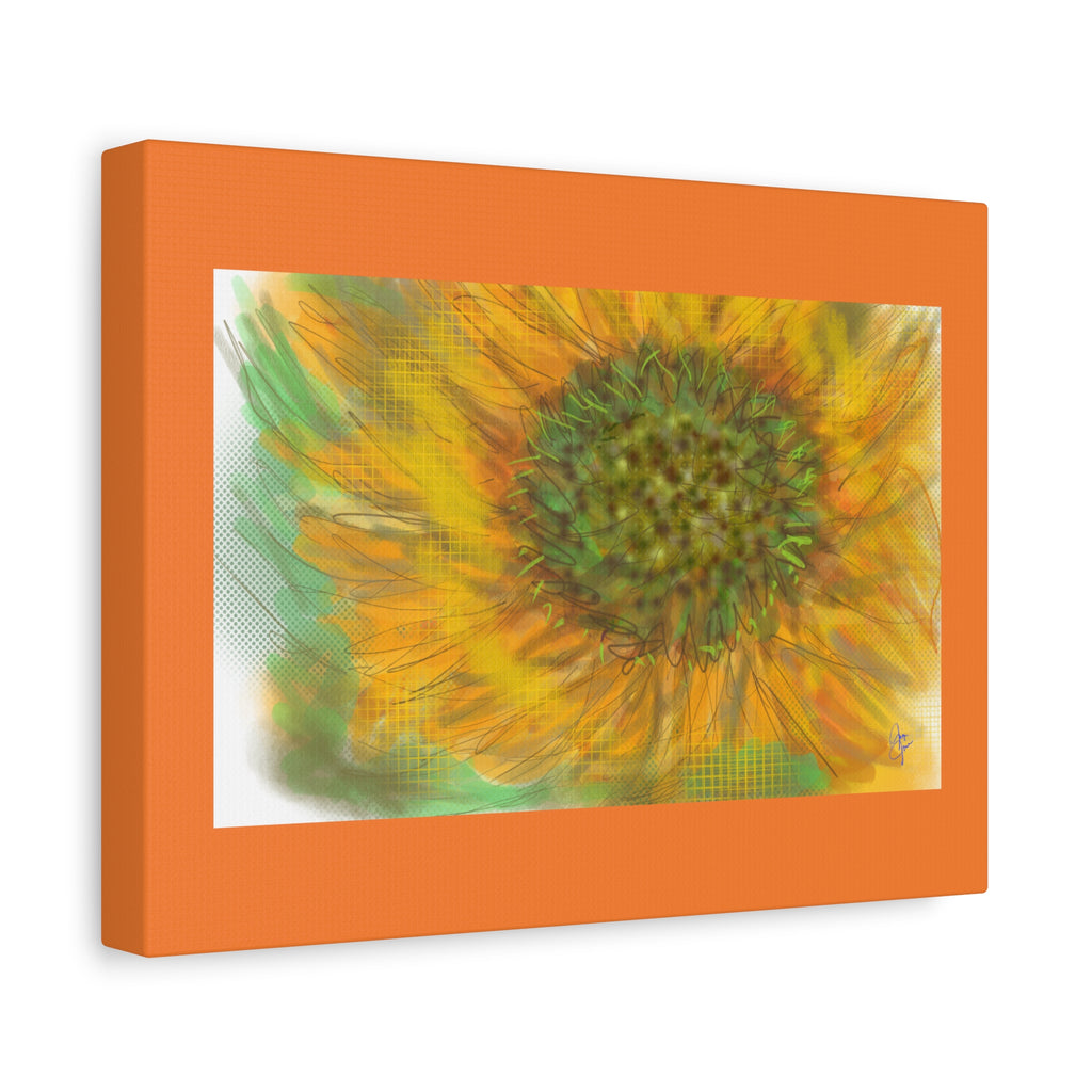 Sunflower Burst Matte Canvas Wall Art — Orange Stretched Canvas Print